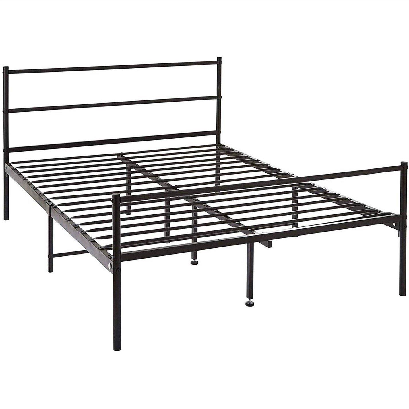 Black - Studio - Extra Strong Double Metal Bed Frame In Black - 4