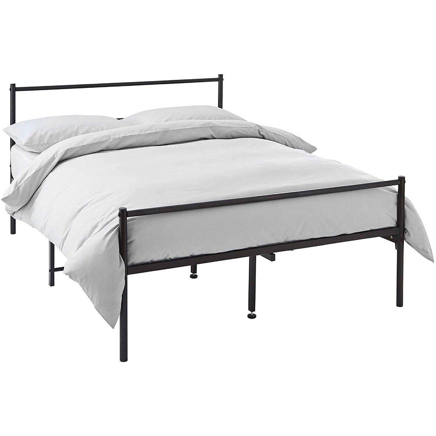 Black - Studio - Extra Strong Double Metal Bed Frame In Black - 8
