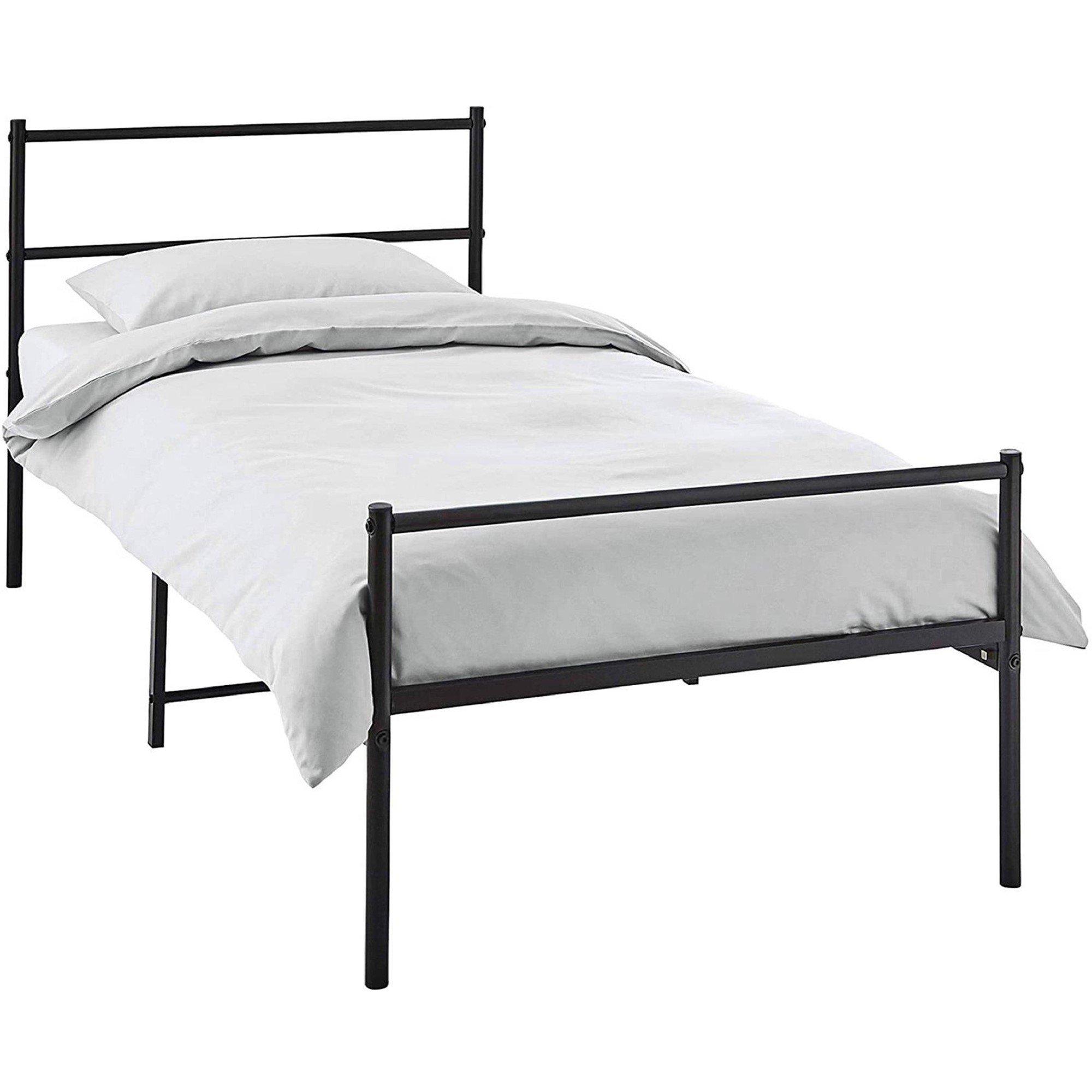 Black - House of Home - Extra Strong Single Metal Bed Frame - 3