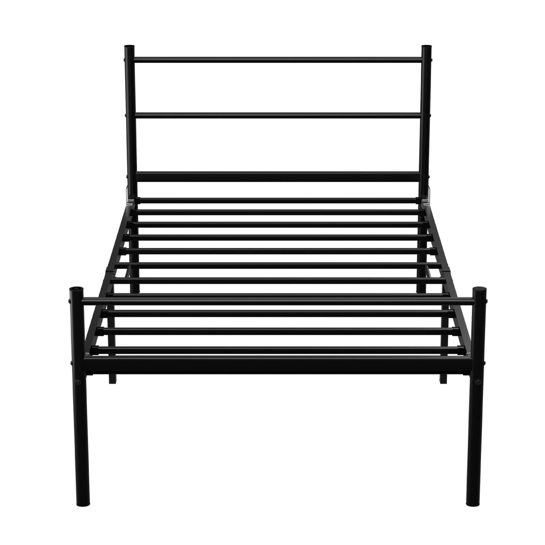 Black - Other - Extra Strong Single Metal Bed Frame with Rounded - 4