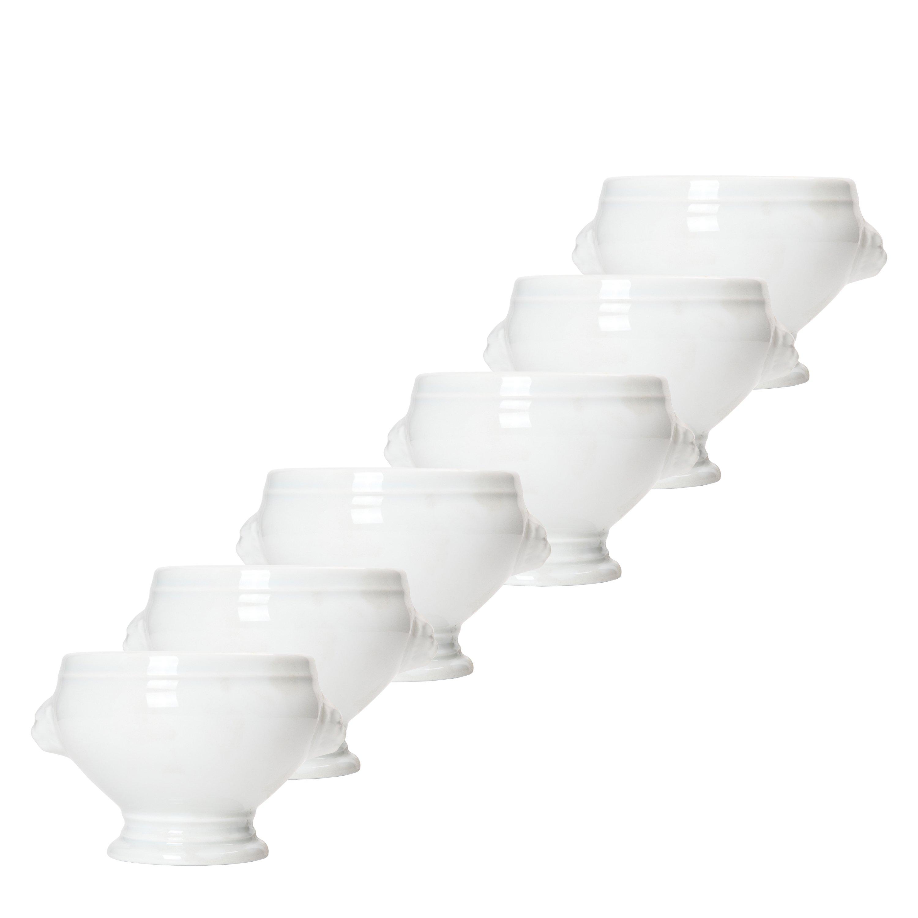 White - Unknown - Lions Head Porcelain Set of 6 Bowls - 1