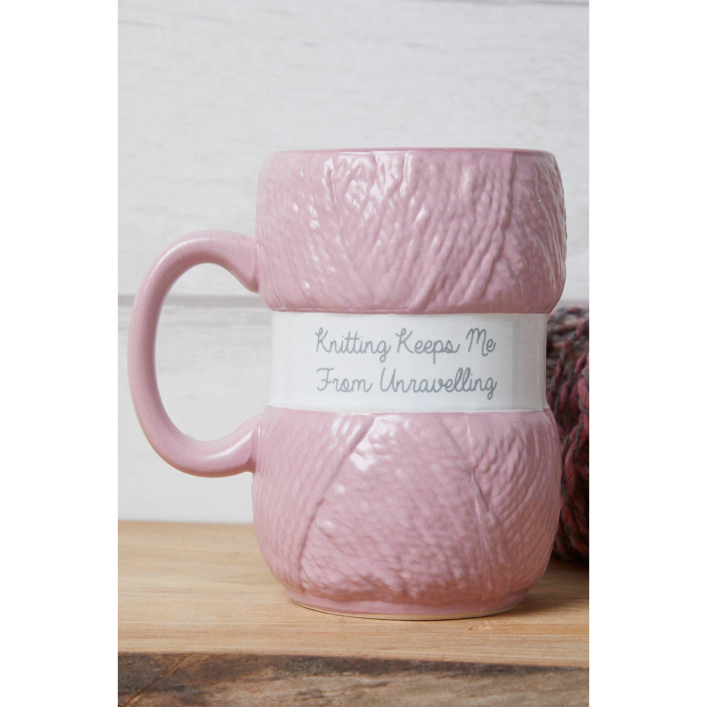 Pink - Studio - Knitting Mug - Unravelling