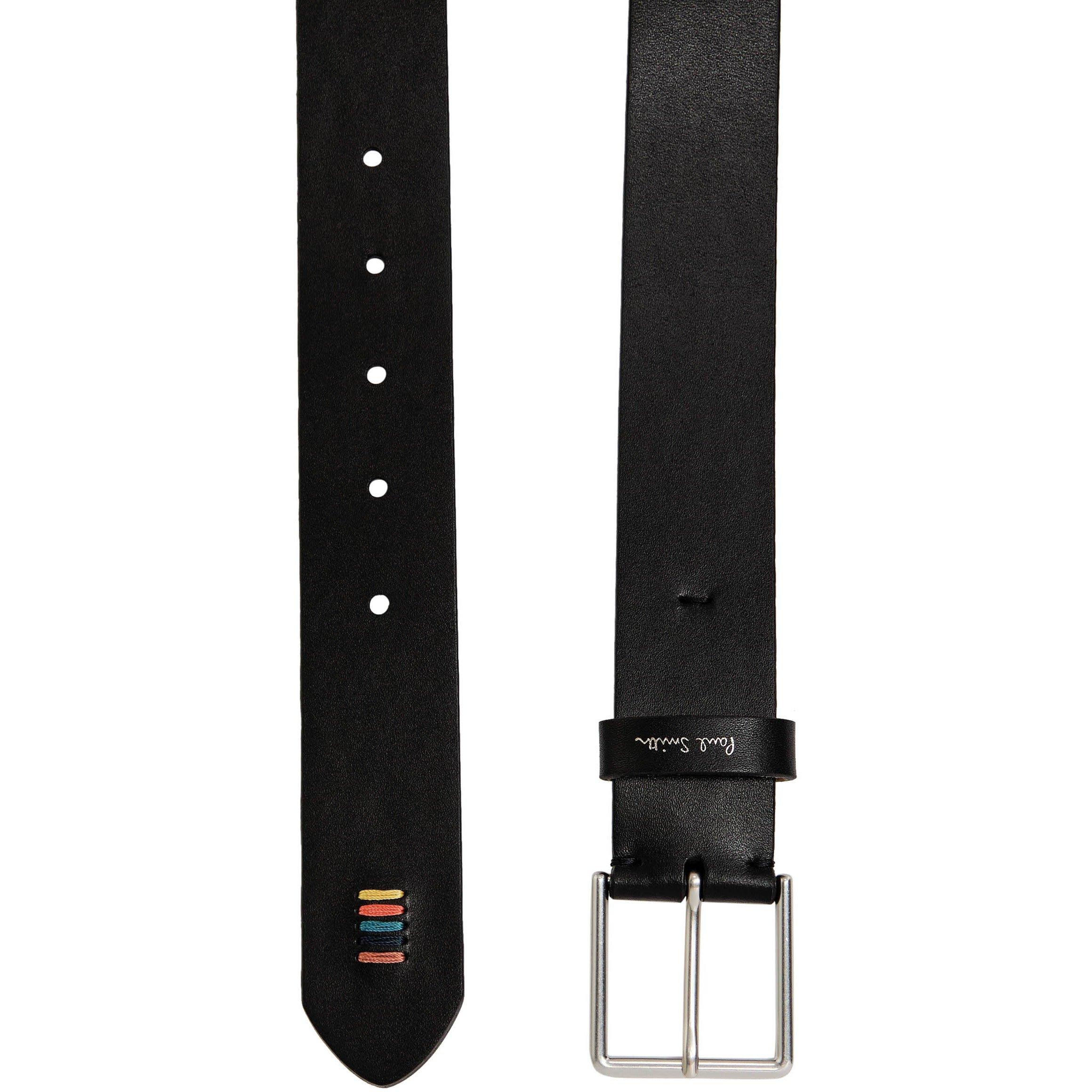 Paul Smith | Men's Stitch Striped Leather Belt | Flannels