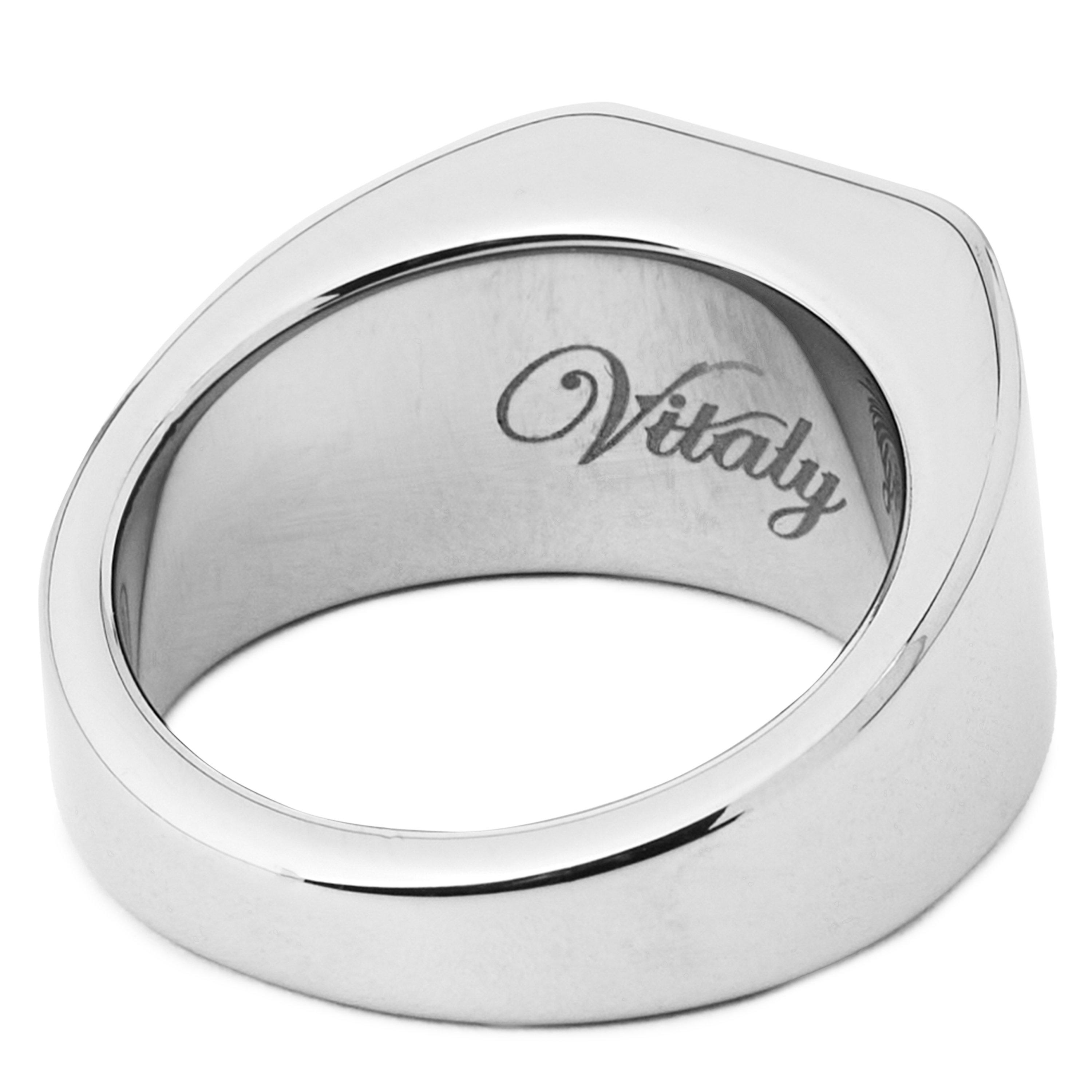 SILVER - Vitaly - RING SQ FACE LOURD09 - 2