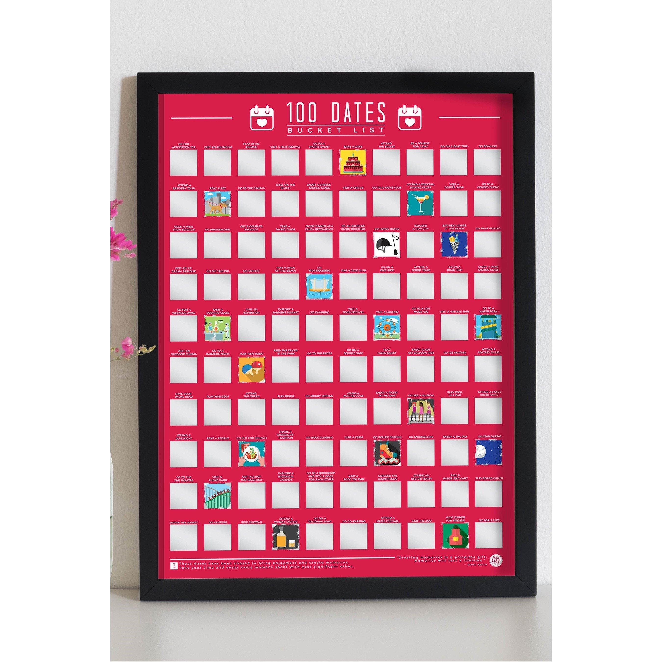 No Colour - Gift Republic - 100 Dates To Go On Bucket Scratch off Poster - 3