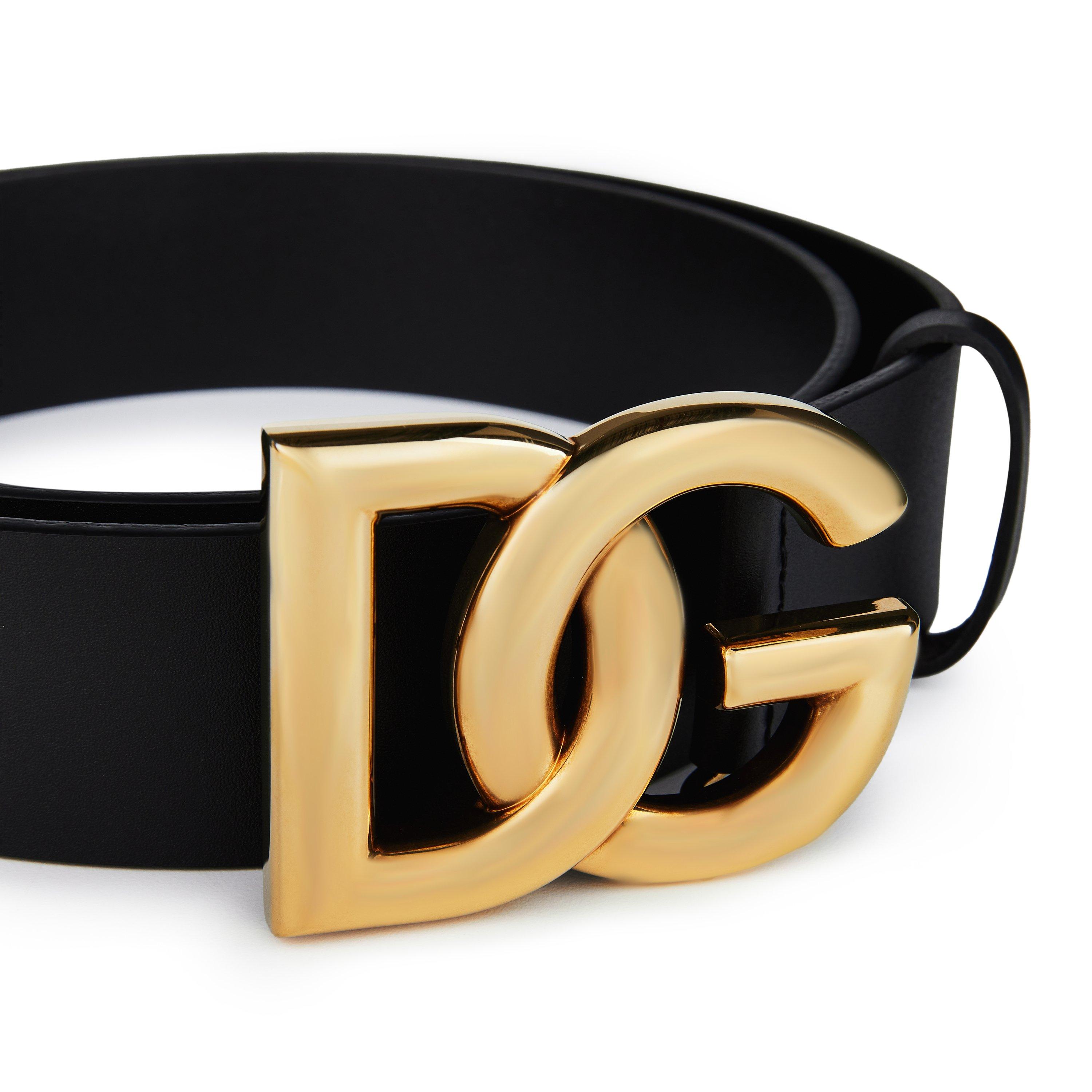 BlackGold 8E831 - Dolce and Gabbana - Men's Interlock Logo Leather Buckle Belt, 40mm - 4