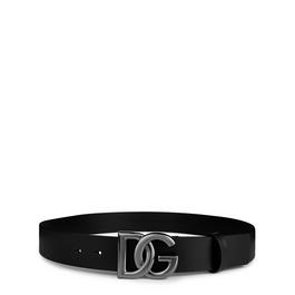 Dolce and Gabbana MenS Plain Interlock Belt, 35mm