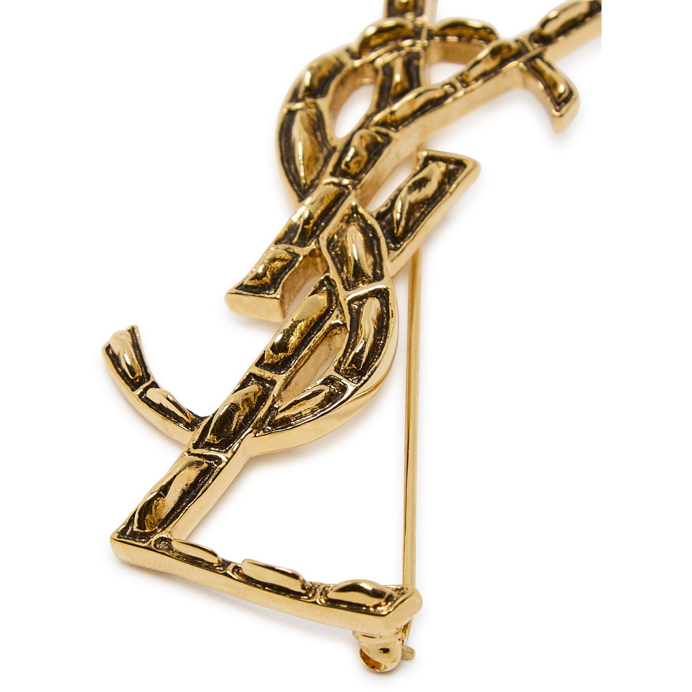 GOLD - Saint Laurent - Women's Opyum Monogram Brooch - 4