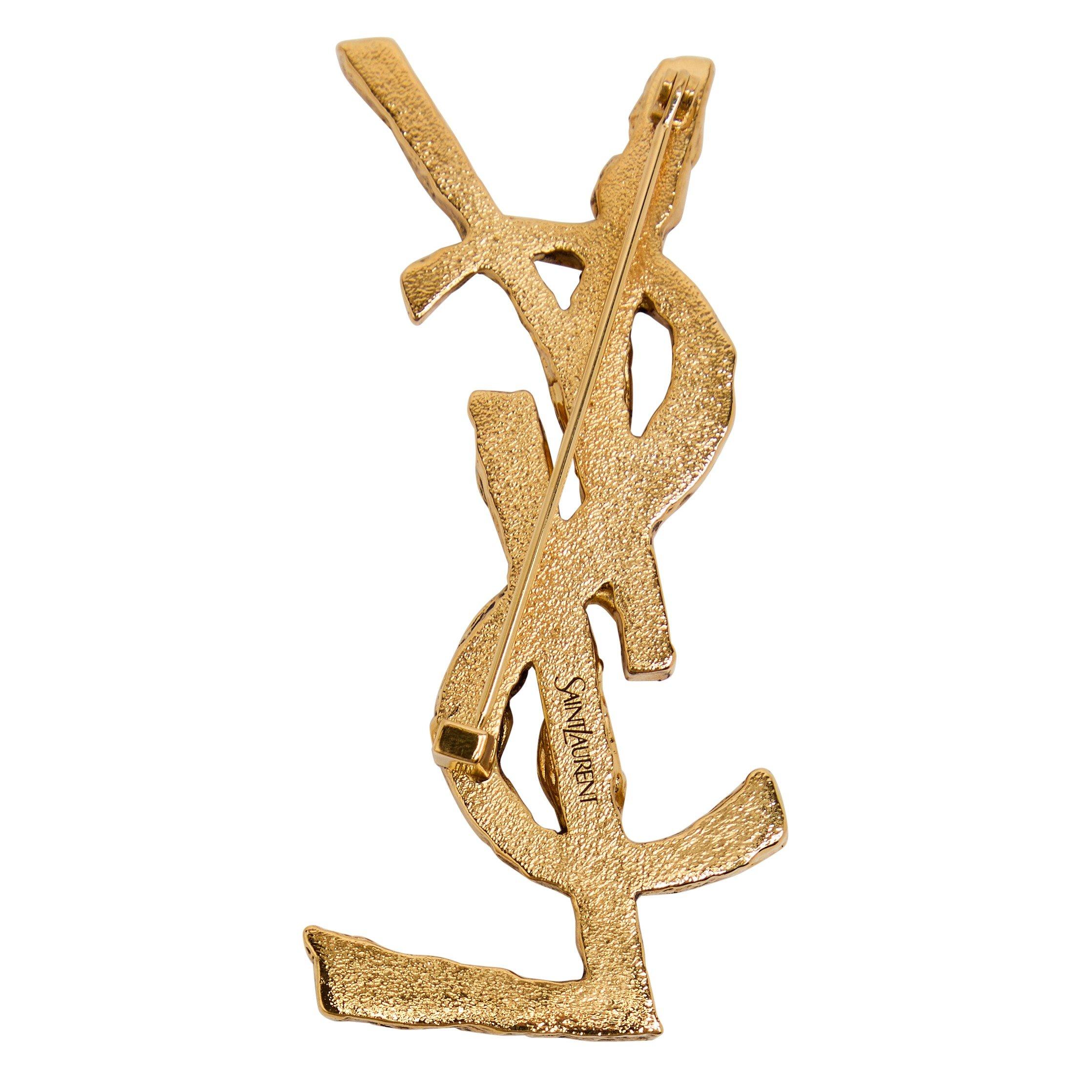 GOLD AND OTHER - Saint Laurent - Women's Cassandre Metal Brooch - 2