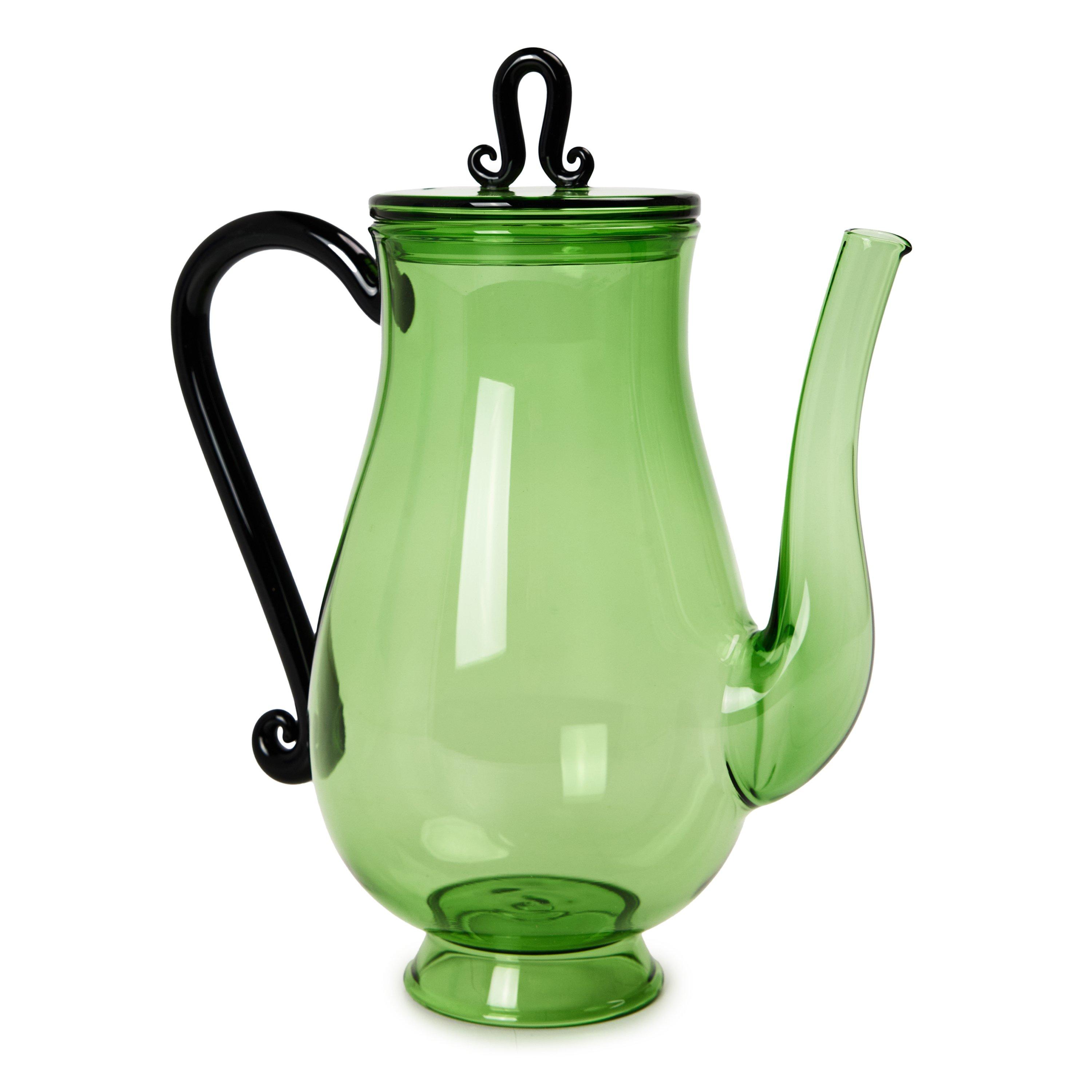 GREEN AND OTHER - Unknown - Continental Glass Teapot - 1