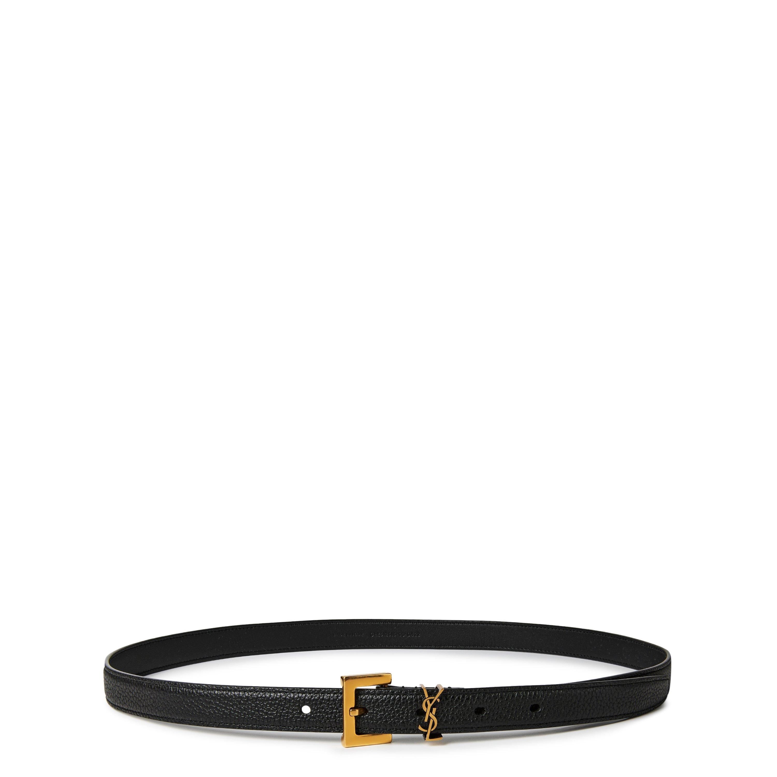Black/Gold - Saint Laurent - Thin Cassandre Belt - 1