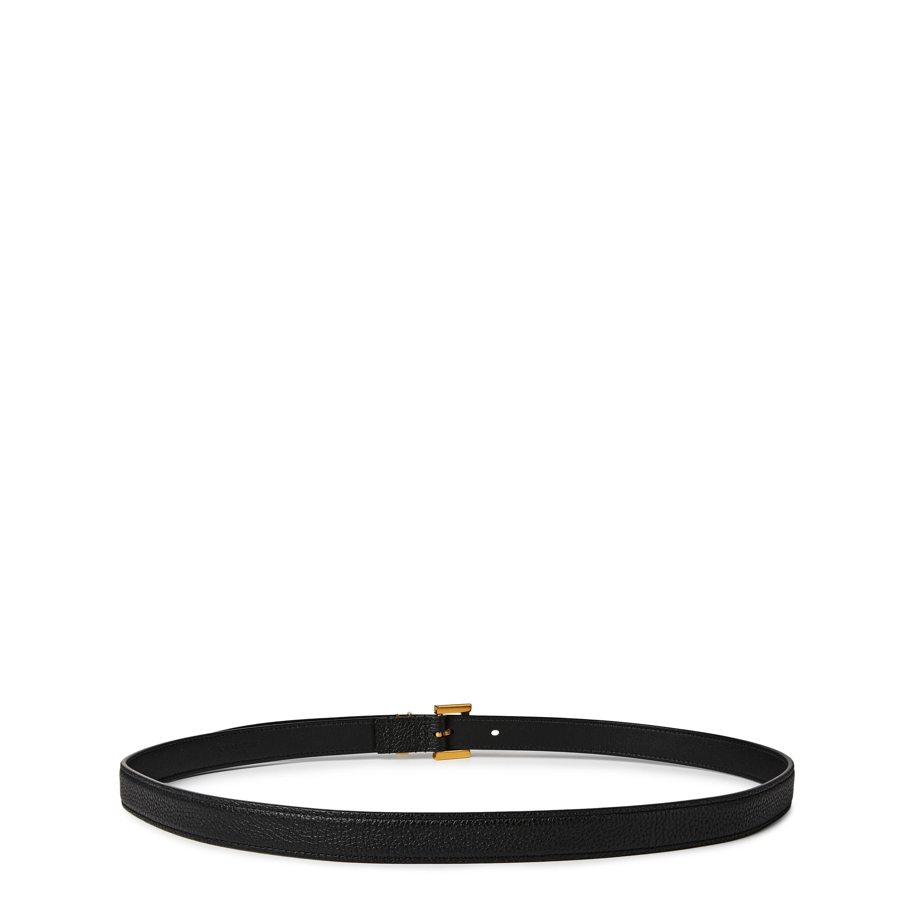 Black/Gold - Saint Laurent - Thin Cassandre Belt - 3