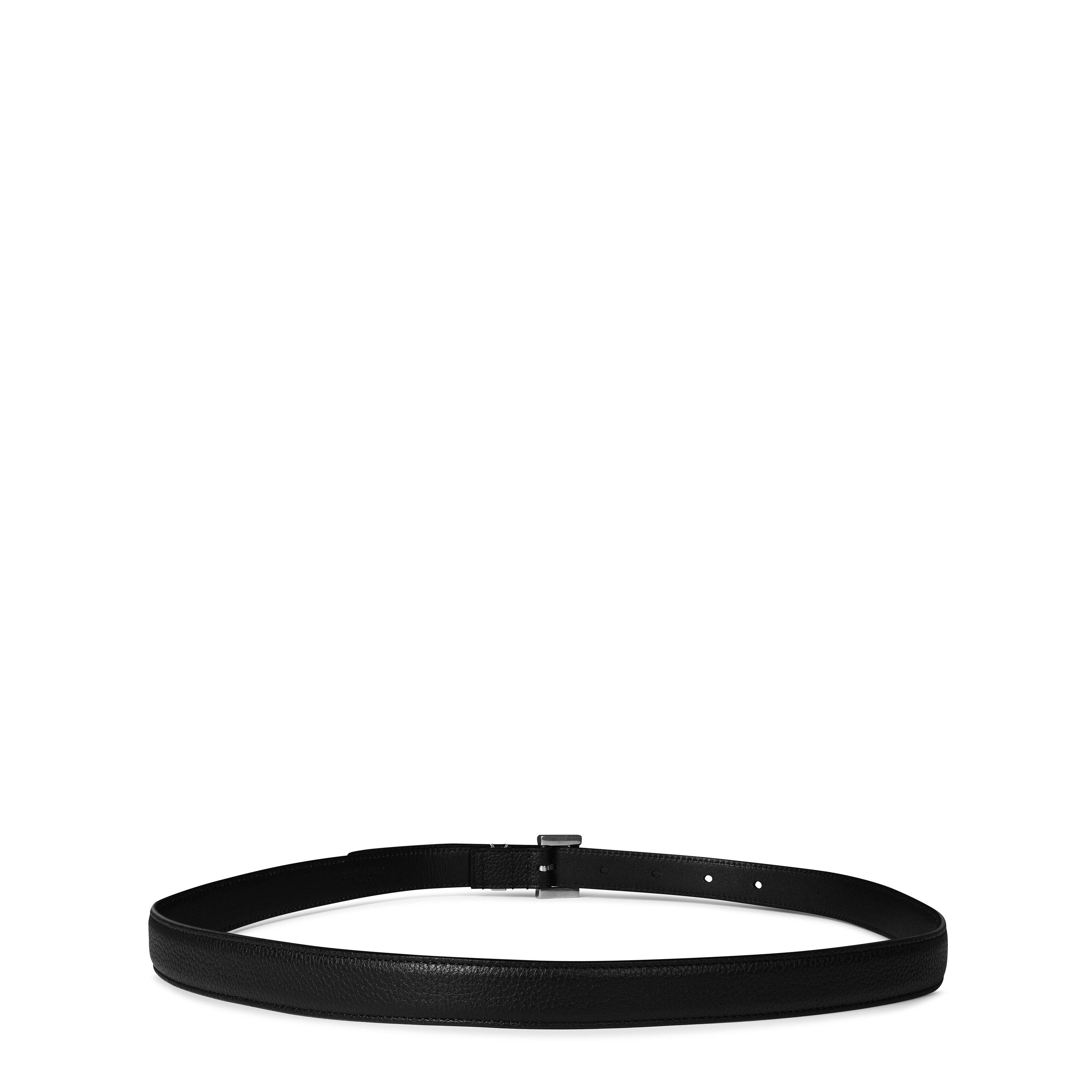 Black/Silver - Saint Laurent - Thin Cassandre Belt - 2