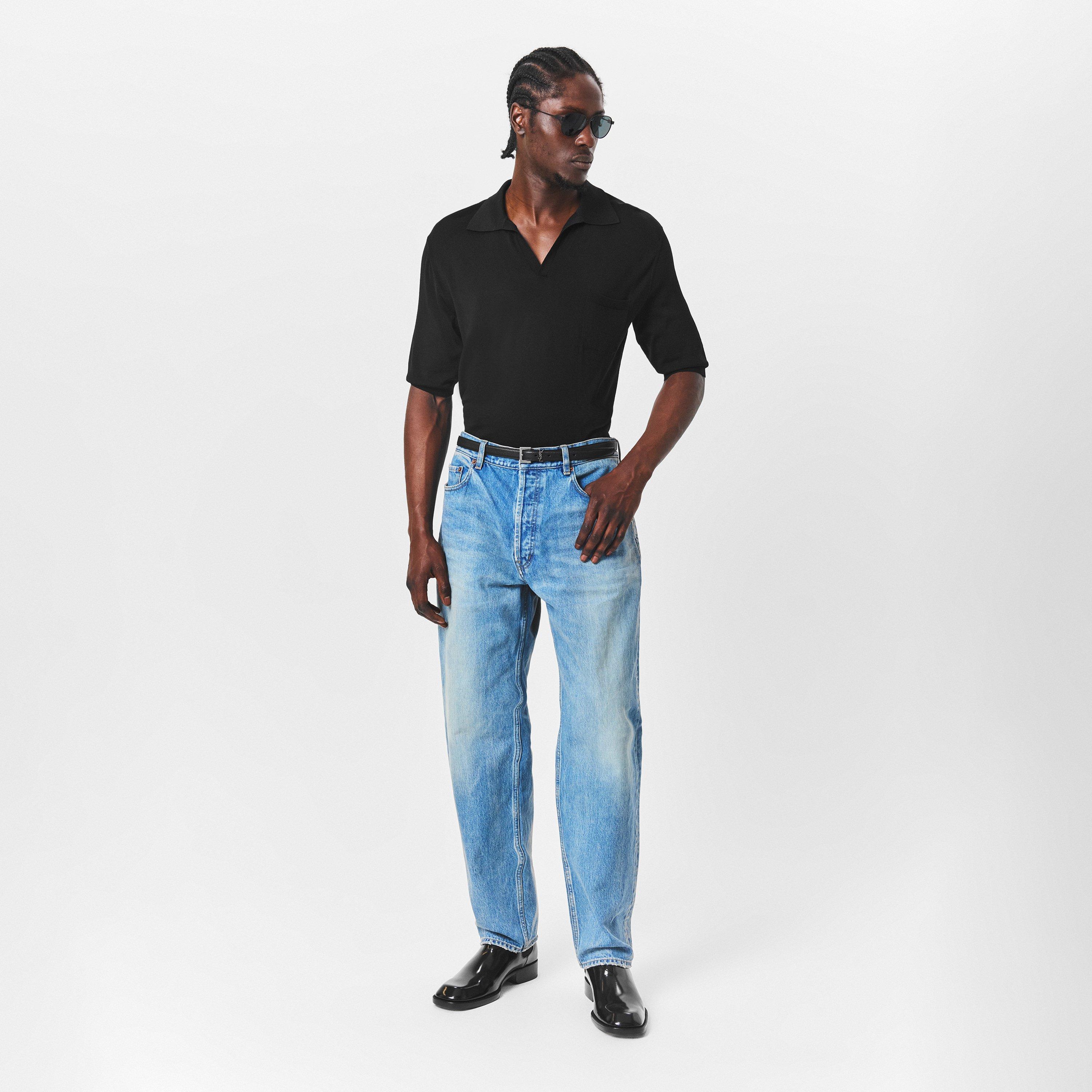 Black/Silver - Saint Laurent - Thin Cassandre Belt - 5