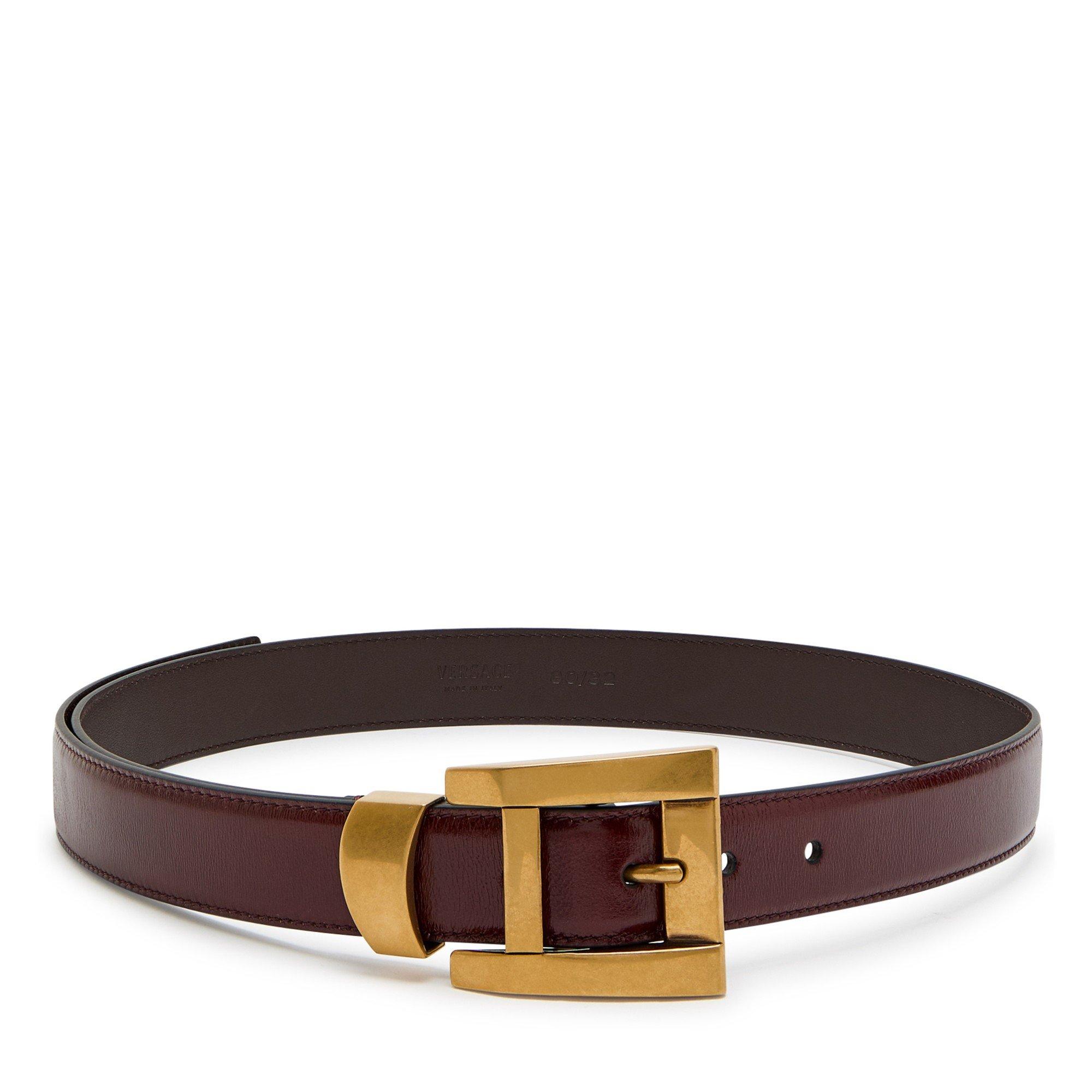 BROWN - Versace - BUCKLE 30 CALF LEATHER BELT - 1