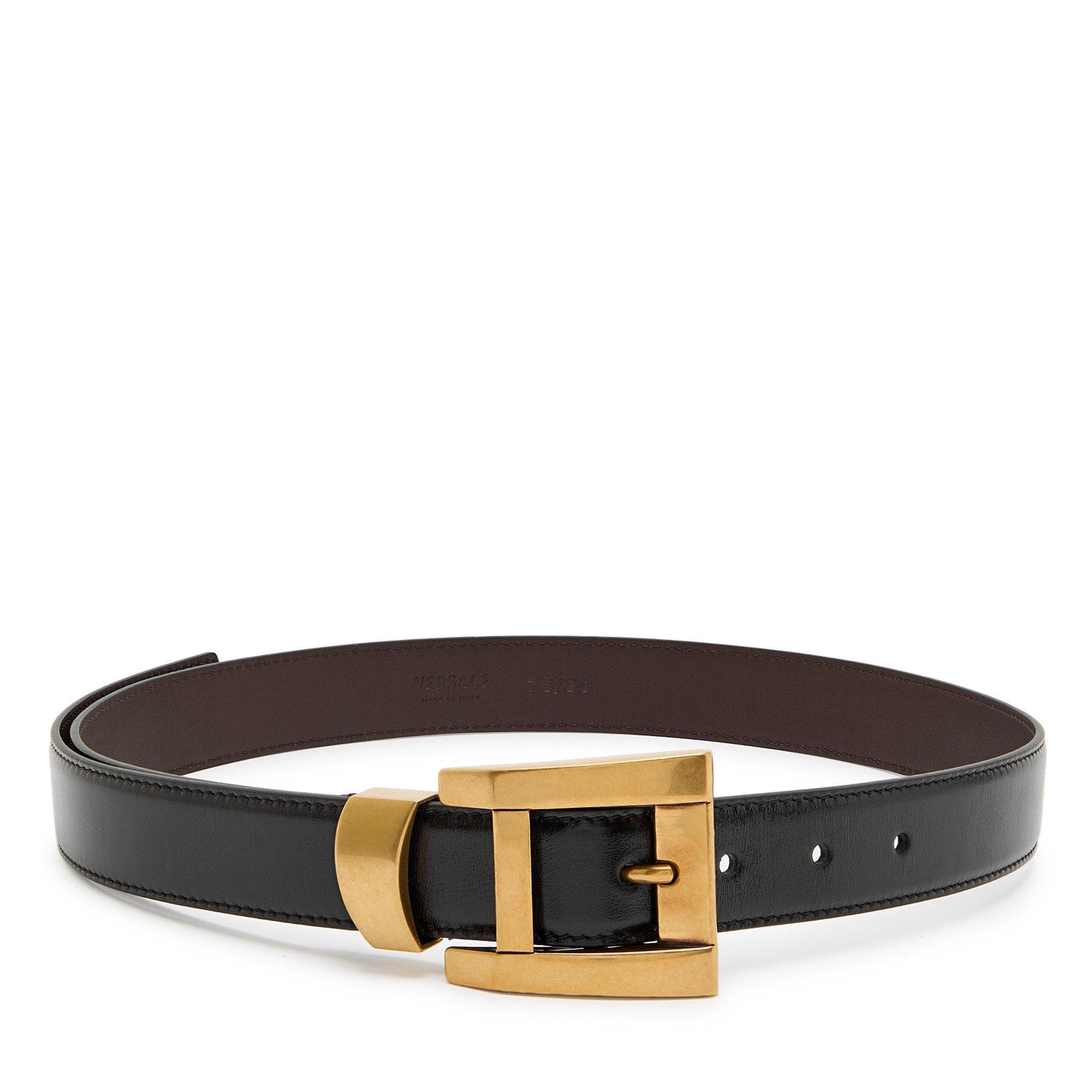 BLACK AND OTHER - Versace - BUCKLE 30 CALF LEATHER BELT