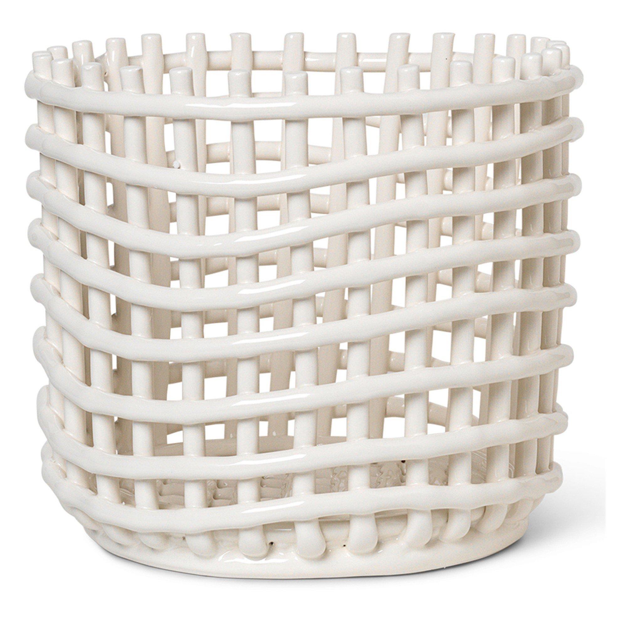 OFF WHITE - ferm LIVING - CERAMIC BASKET - LARGE