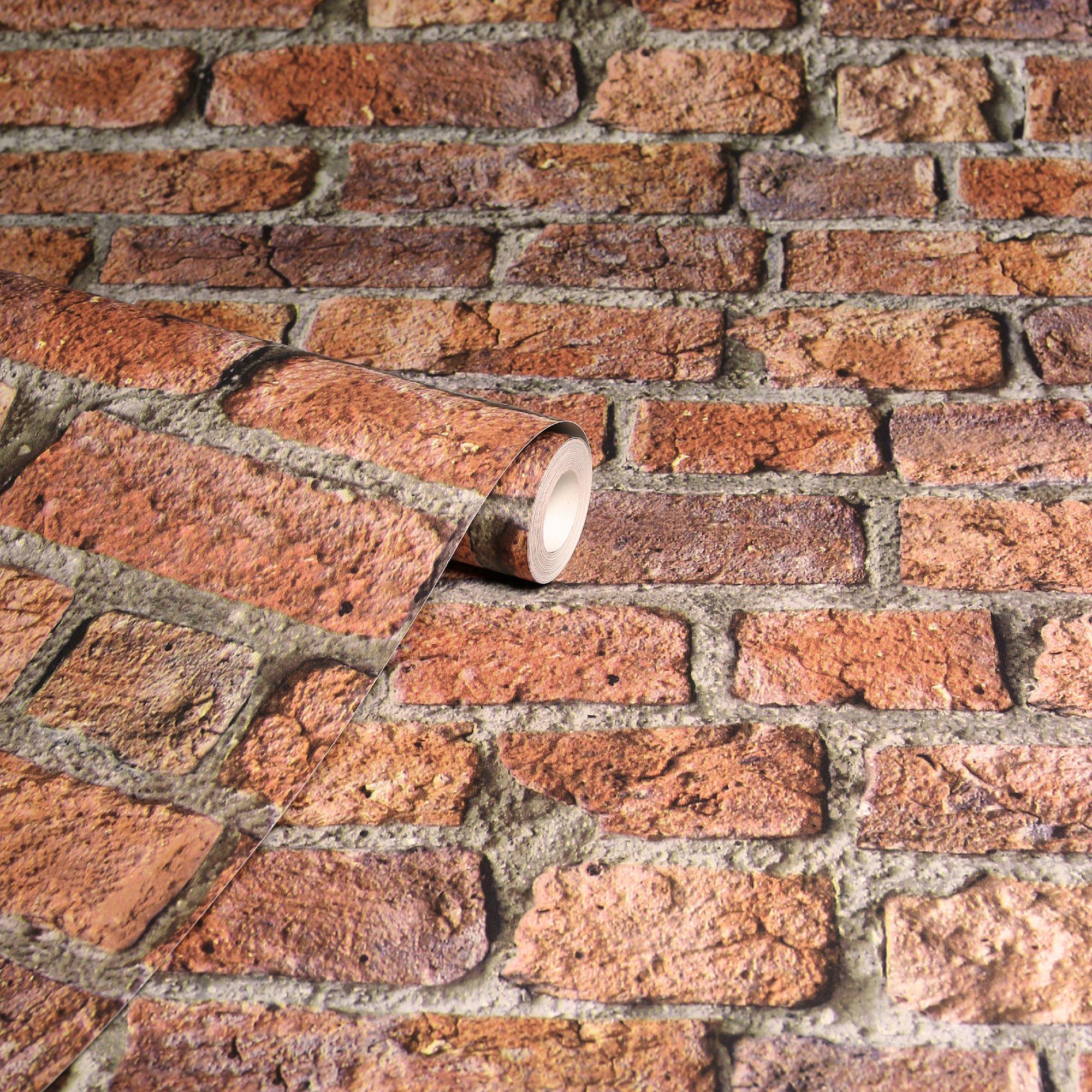 Red - Arthouse - Urban Red Brick Wallpaper - 2