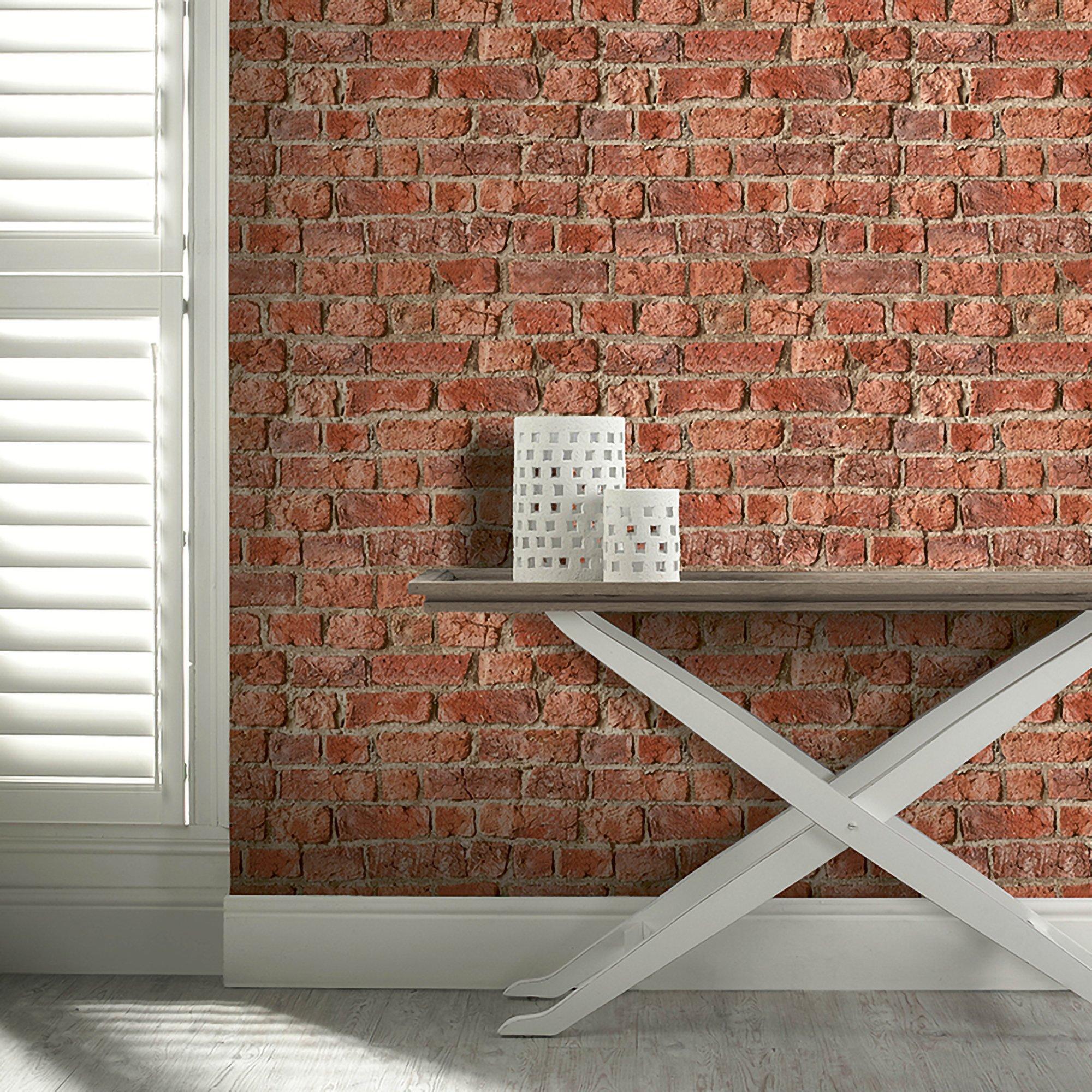 Red - Arthouse - Urban Red Brick Wallpaper - 3