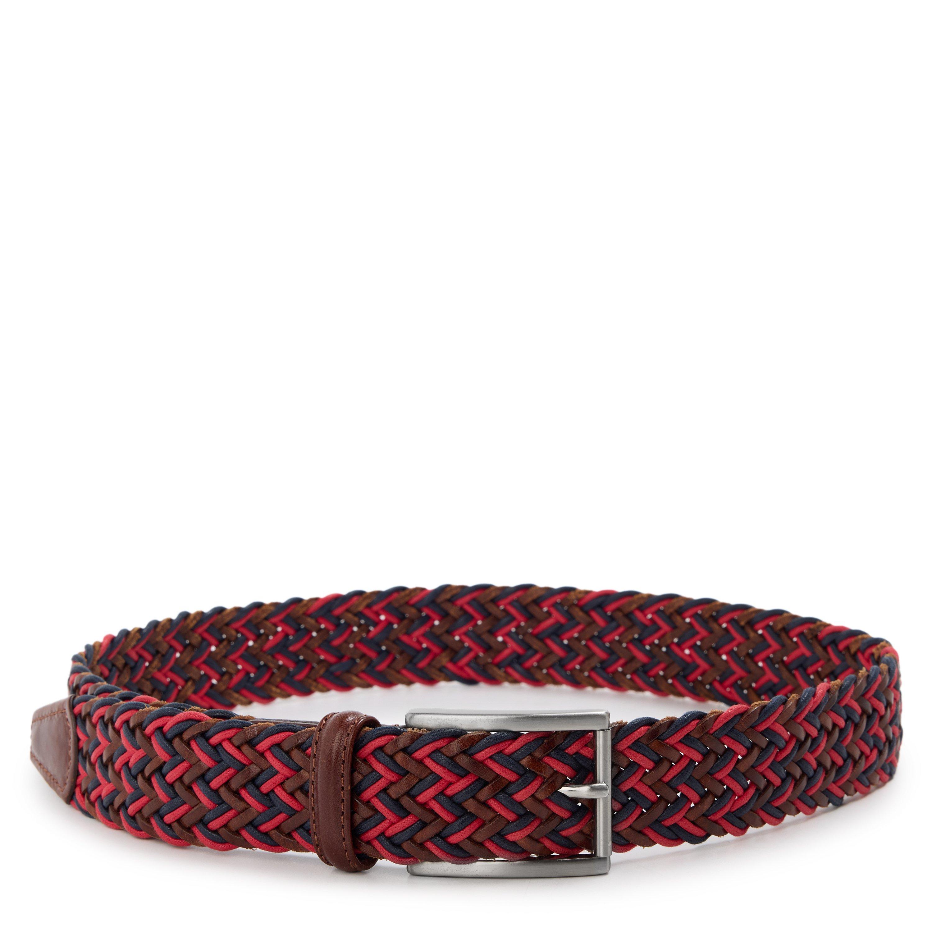 DARK BROWN - ANDERSONS BELTS - BELT WOVEN LEATHER09 - 1