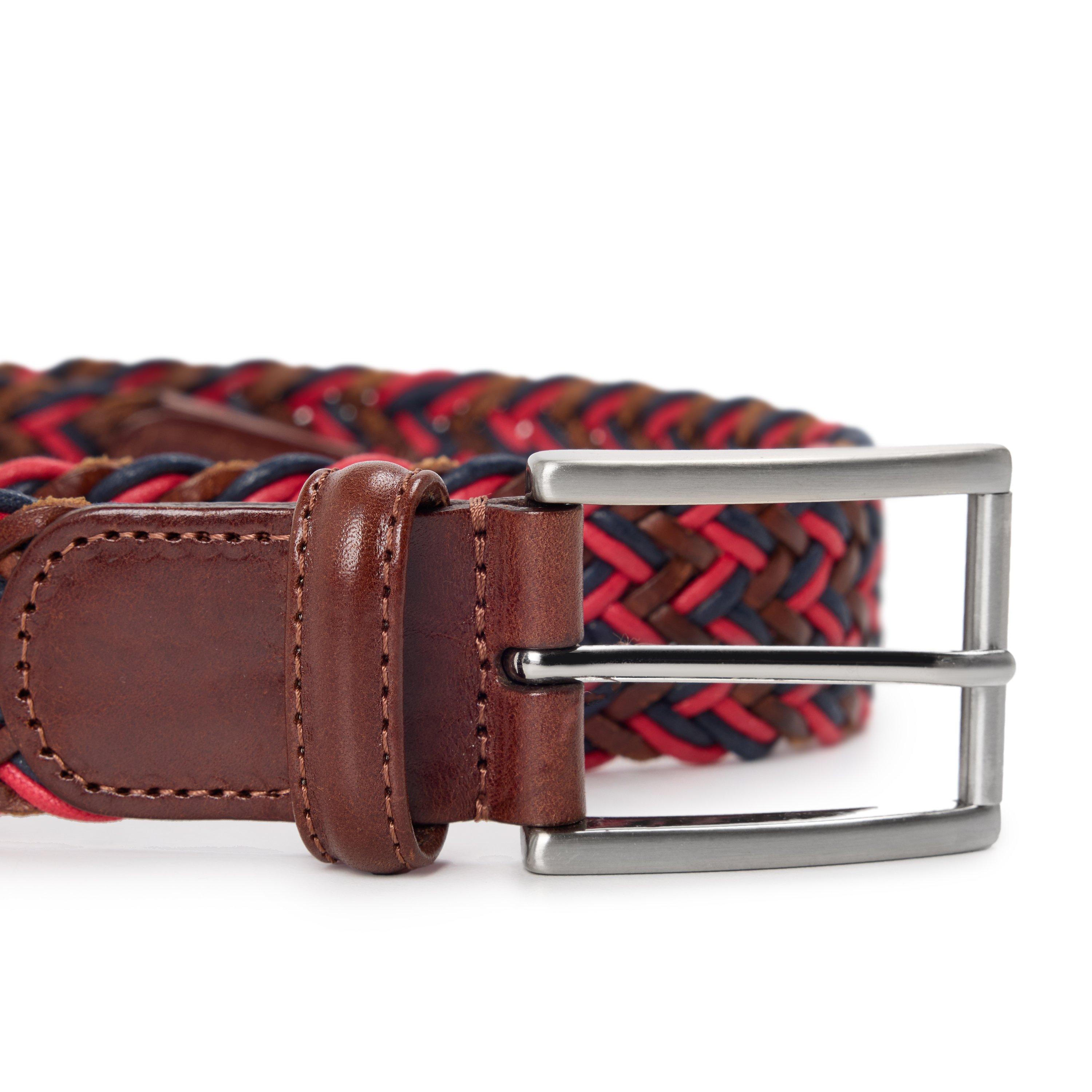 DARK BROWN - ANDERSONS BELTS - BELT WOVEN LEATHER09 - 3