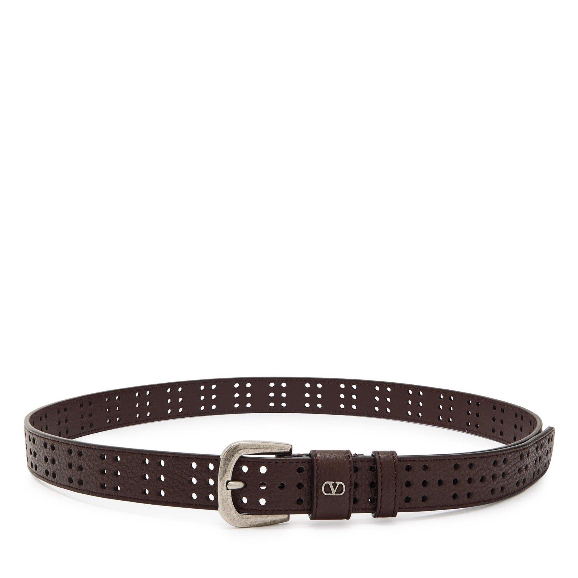 BROWN - Valentino - VAL SIGNATURE MINI LOGO BELT - 1