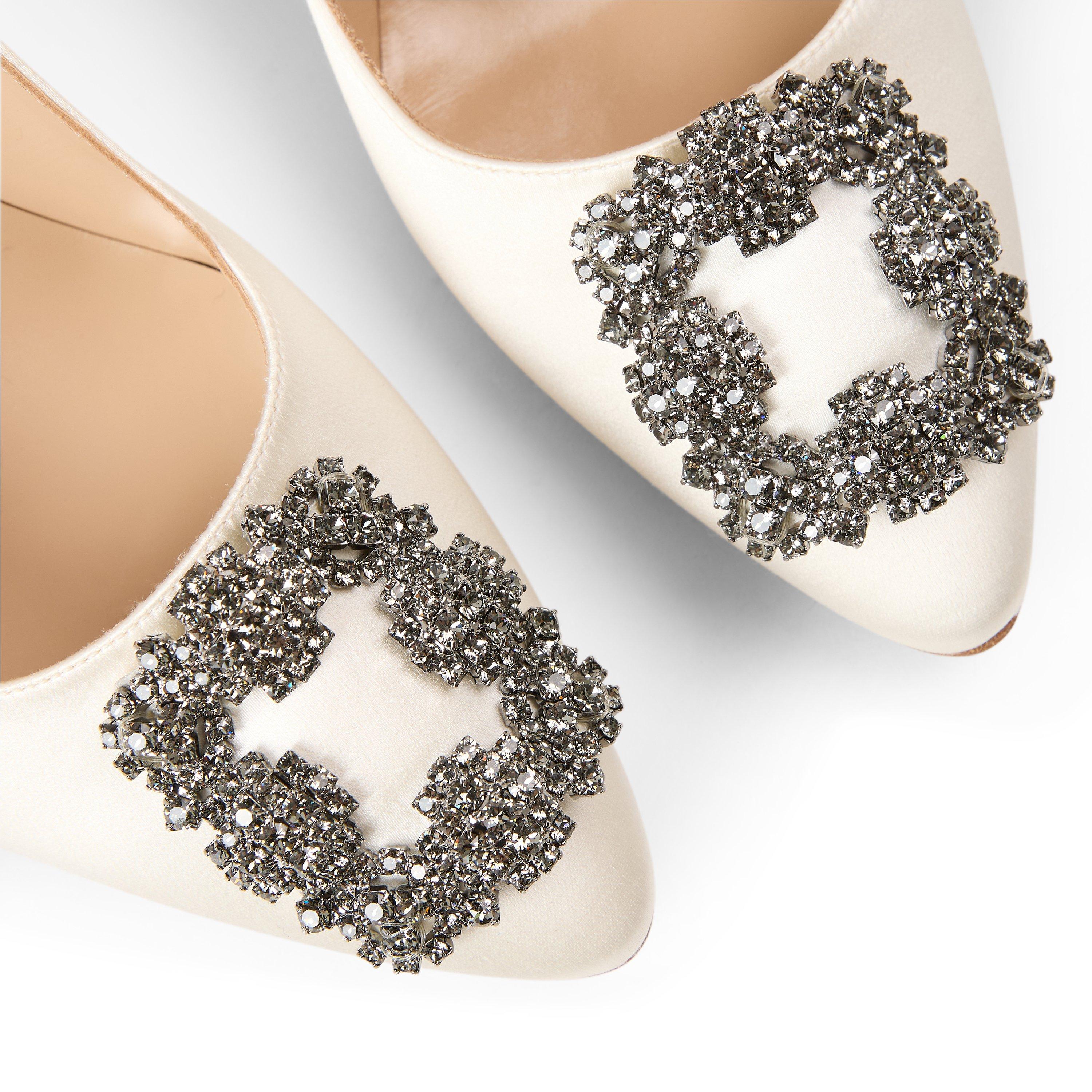 WHITE - Manolo Blahnik - HANGISI 70 SATIN - 3