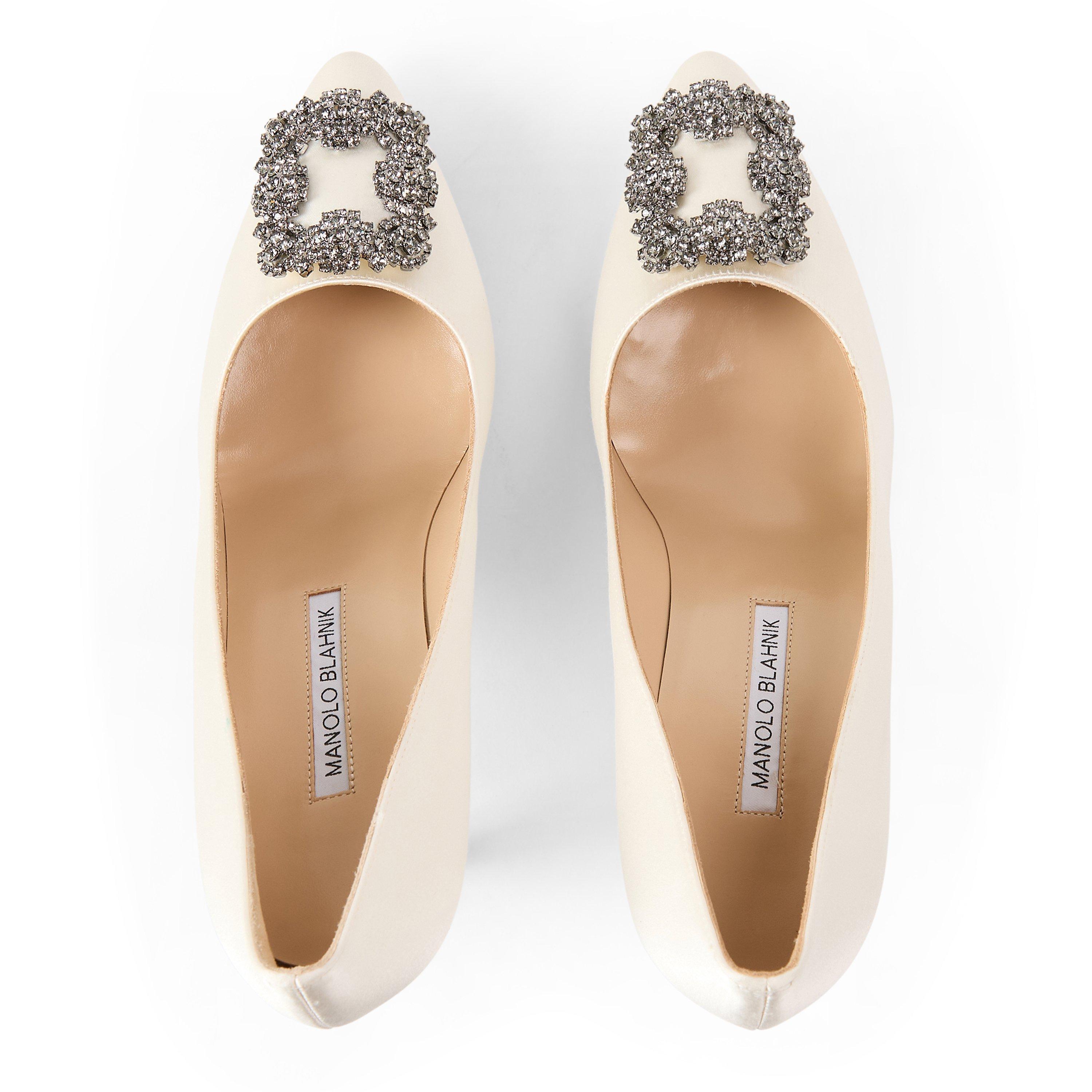 WHITE - Manolo Blahnik - HANGISI 70 SATIN - 4
