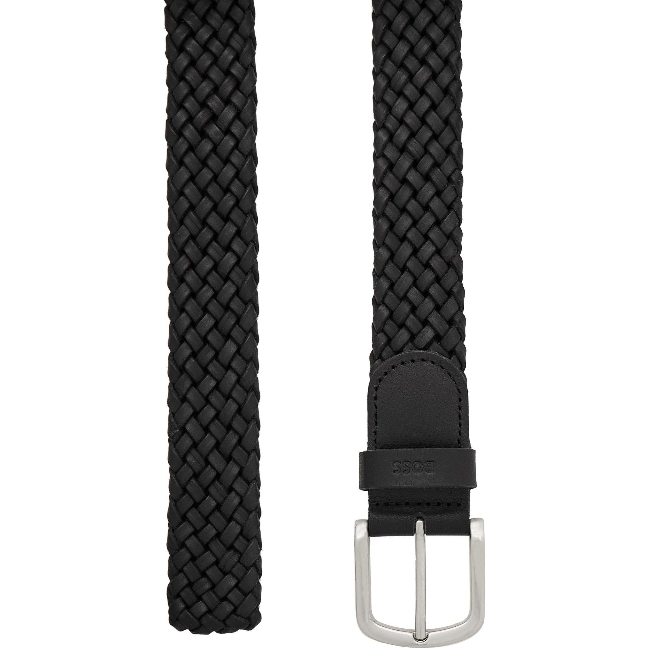 BLACK - Hugo - Men's Sash Braided Leather Belt - 2