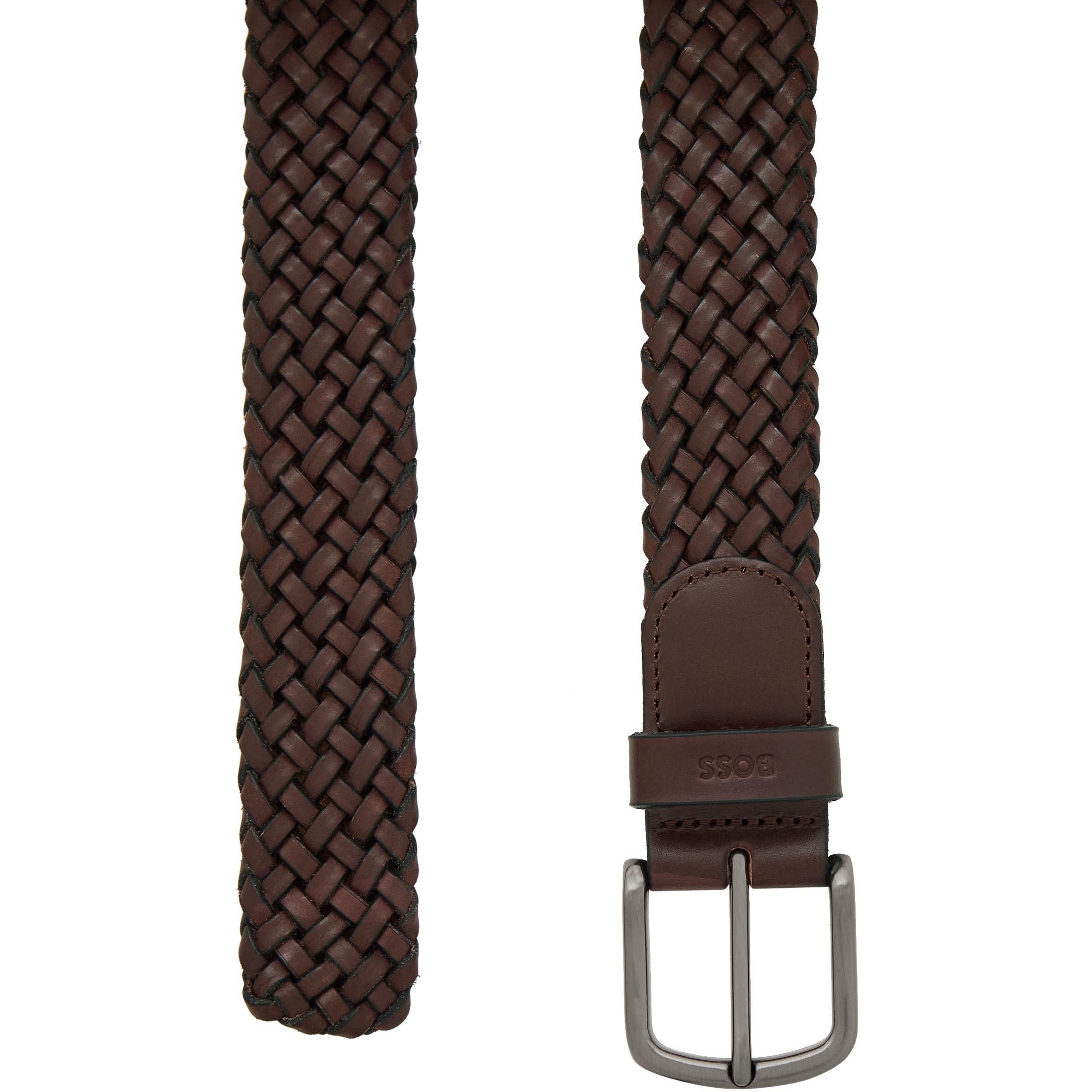 BROWN - Hugo - Men's Sash Leather Belt - 2