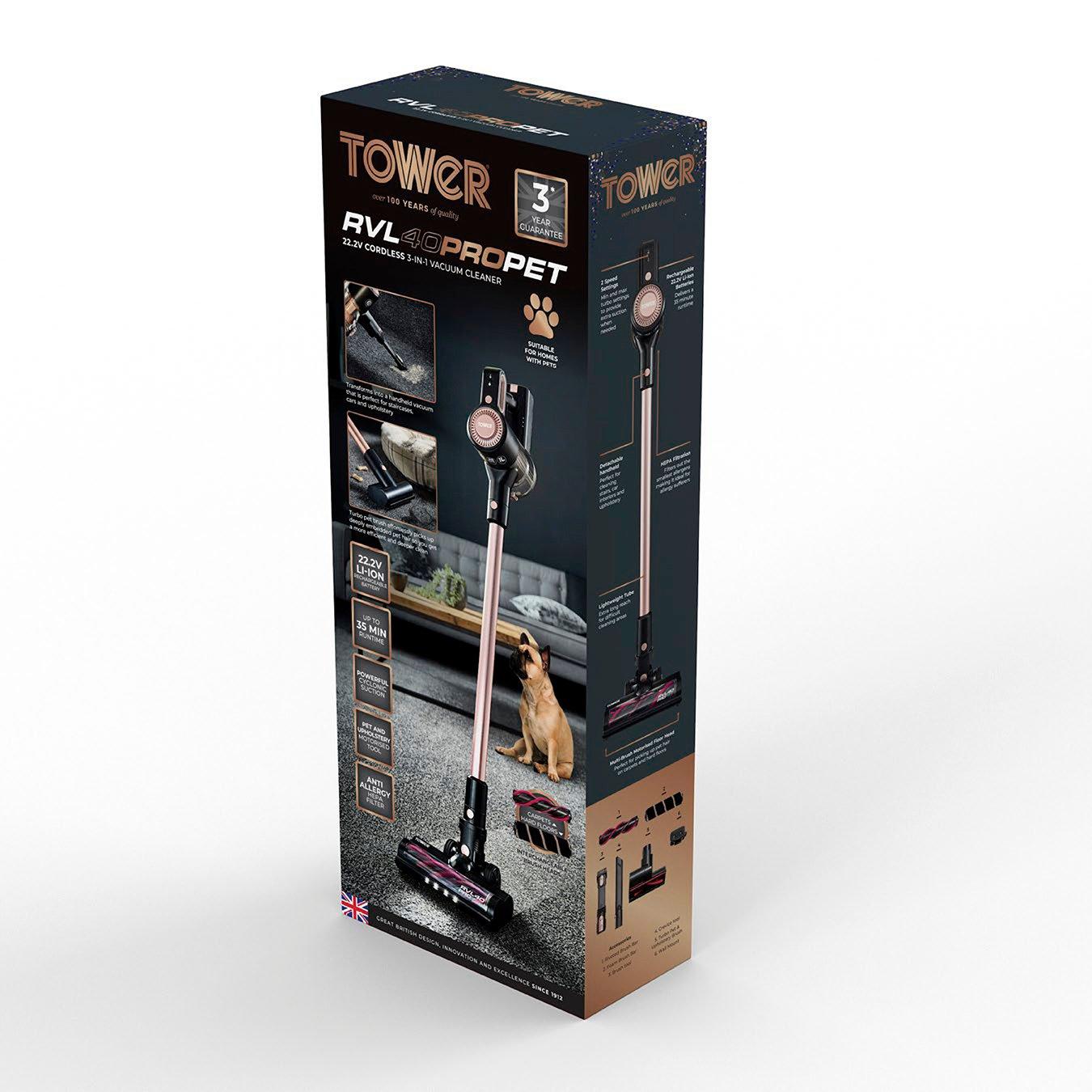 Rose Gold - Tower - VL40 Pro Pet 22.2V Cordless 3-IN-1 DC Vacuum Clean - 9