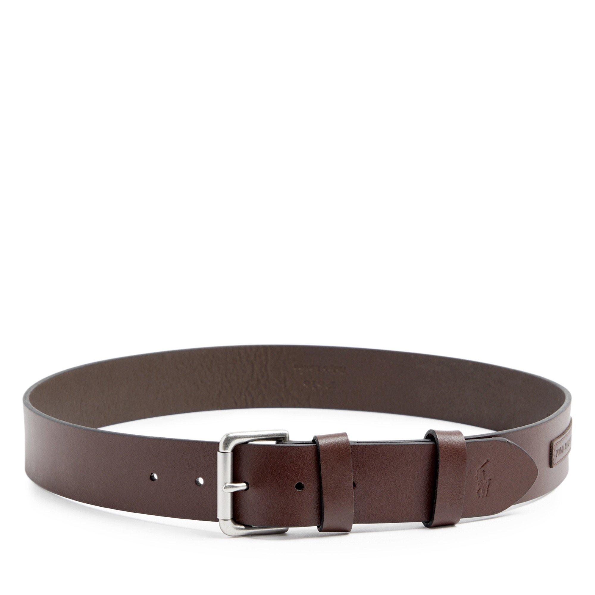 BROWN - Polo Ralph Lauren - PRL ROLLER LEATHER BELT MEDIUM - 1