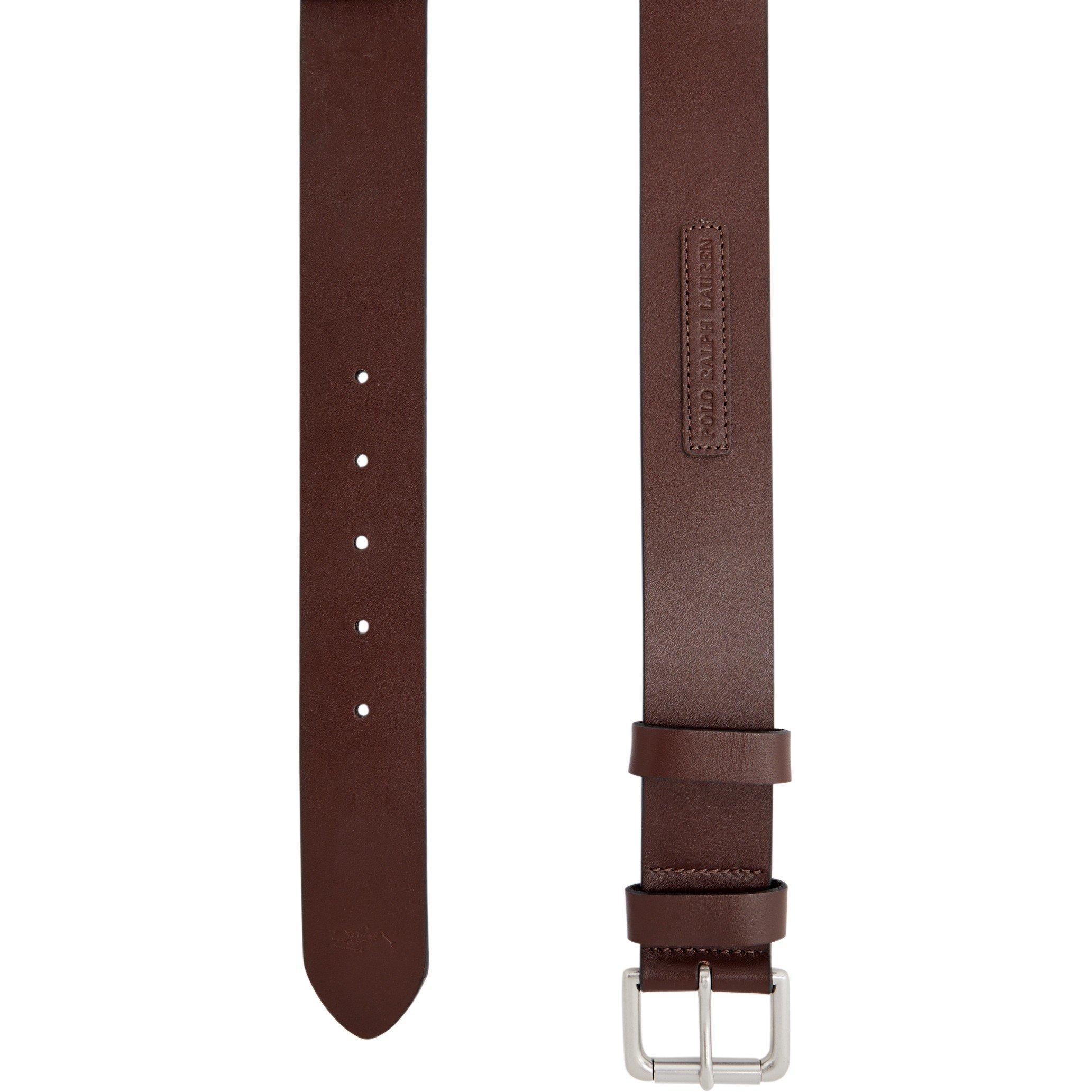 BROWN - Polo Ralph Lauren - PRL ROLLER LEATHER BELT MEDIUM - 2