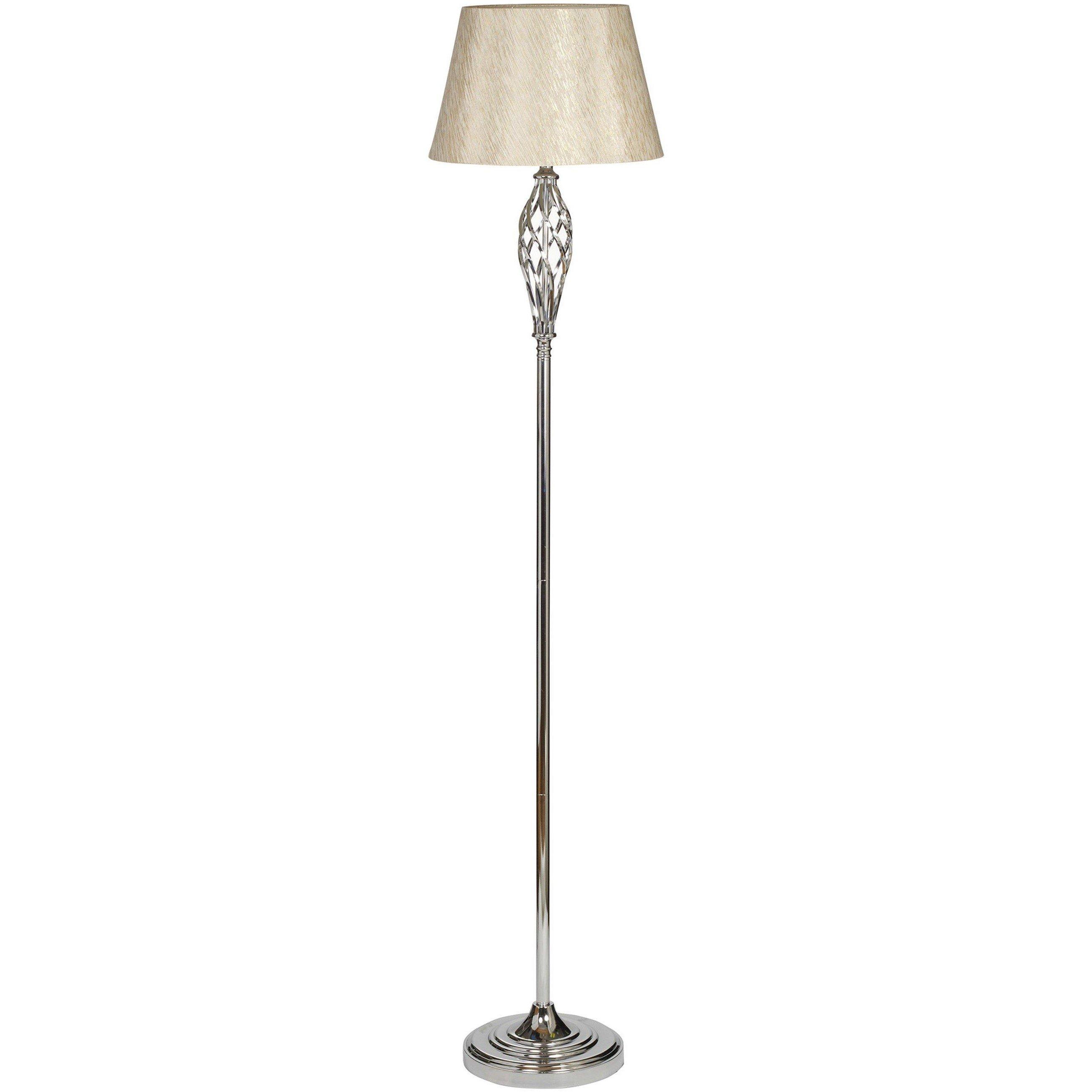 Chrome - K Living - Floor lamp with decorative spiral centre piece