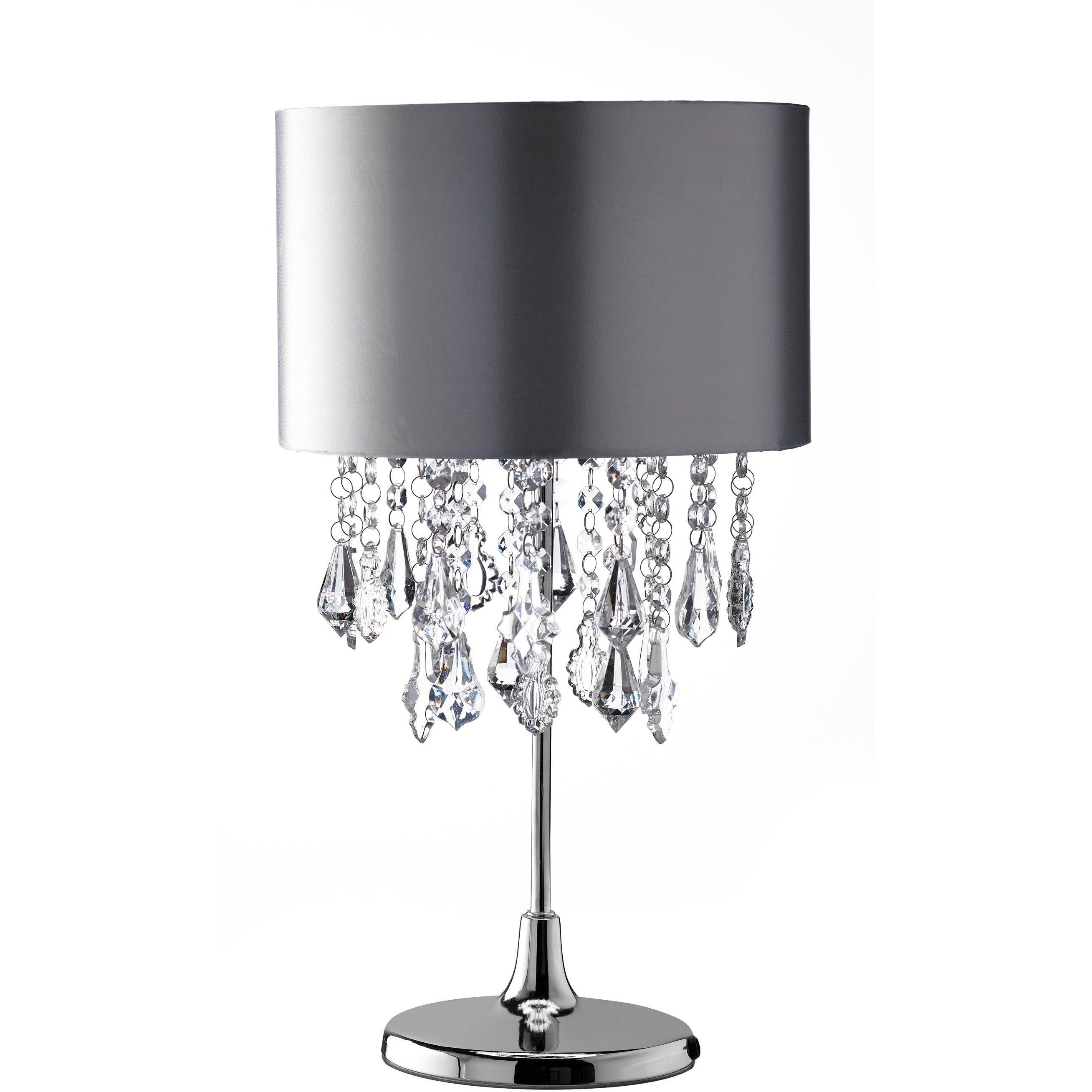 Silver - K Living - Sheldon Beaded Shade Table Lamp