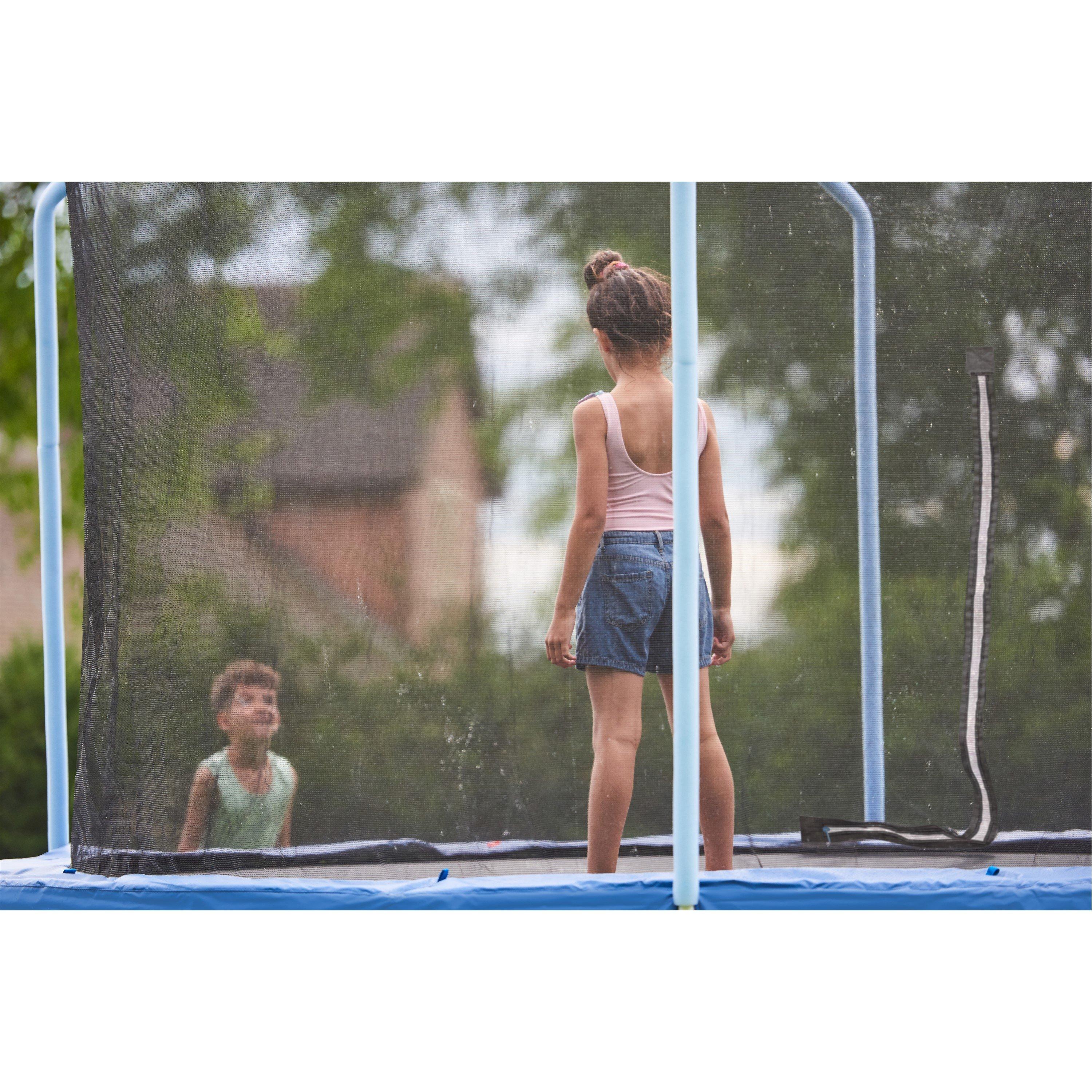Blue - Plum Play - 12ft Wave Springsafe™ Trampoline and Enclosure with Mist - 7