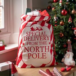 The Spirit Of Christmas Woven Sack 54 Red stripe One Size