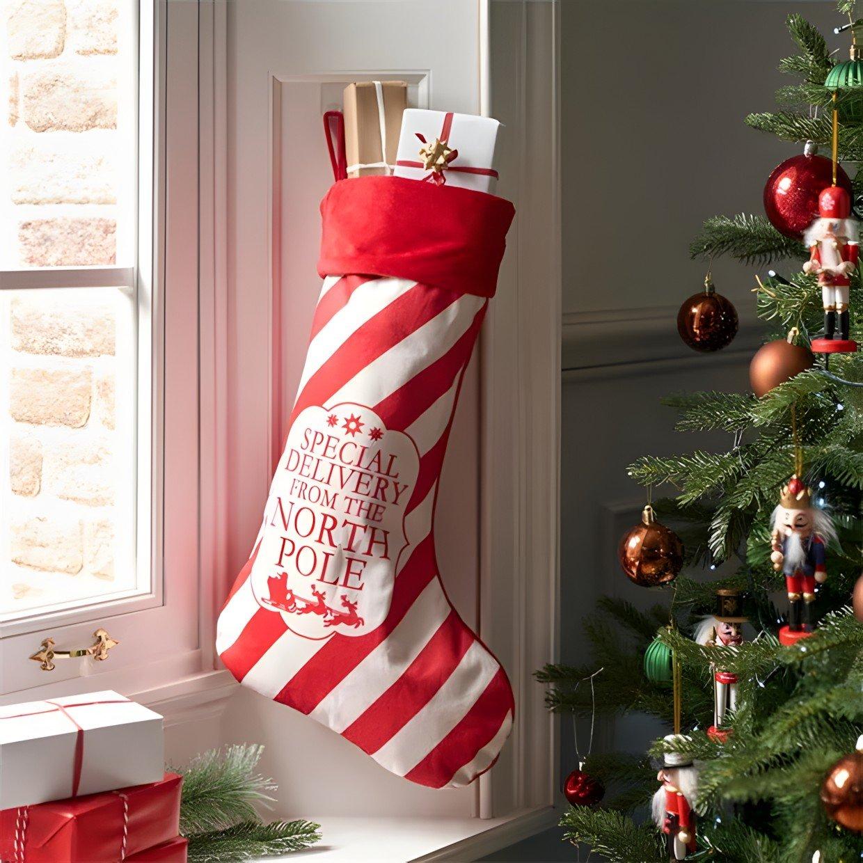 Red stripe - The Spirit Of Christmas - Woven Stocking 54 Red stripe One Size - 1