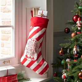 The Spirit Of Christmas Woven Stocking 54 Red stripe One Size