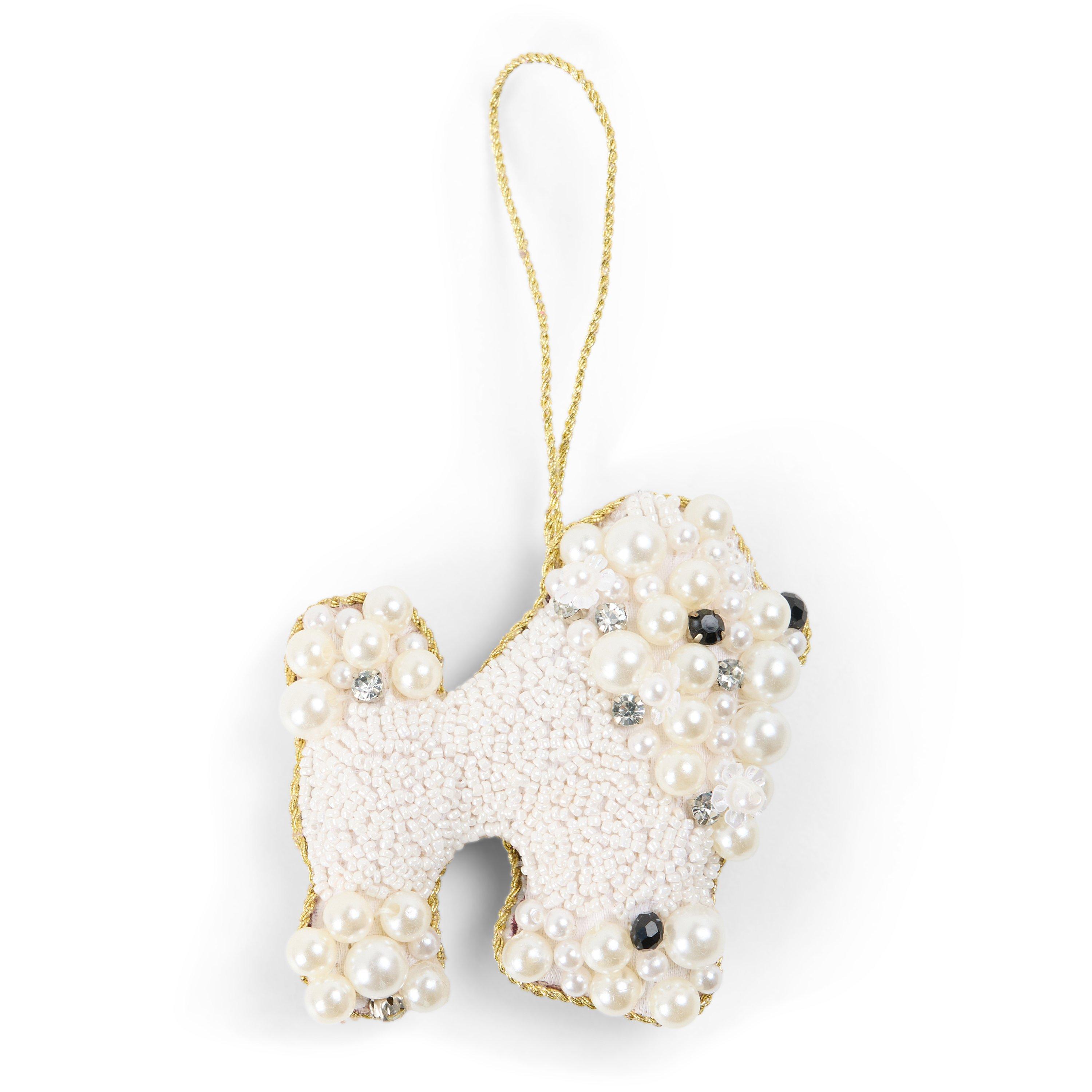 Poodle - Anna and Nina - Lux Beaded Christmas Ornament - 1