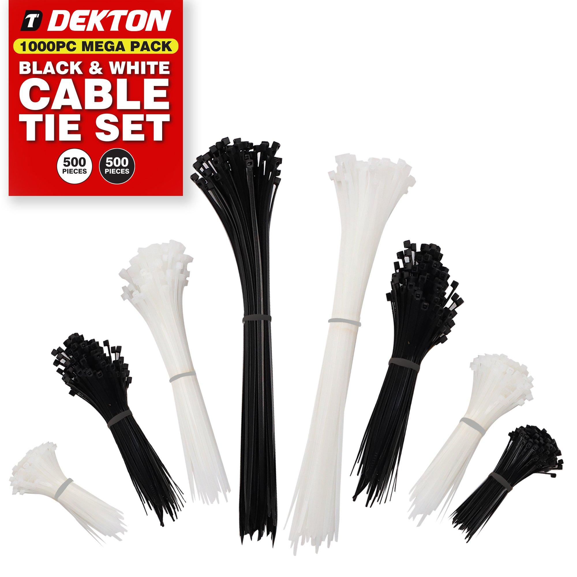 Nero/Bianco - Dekton - 1000Pc Cable Tie Set - 3
