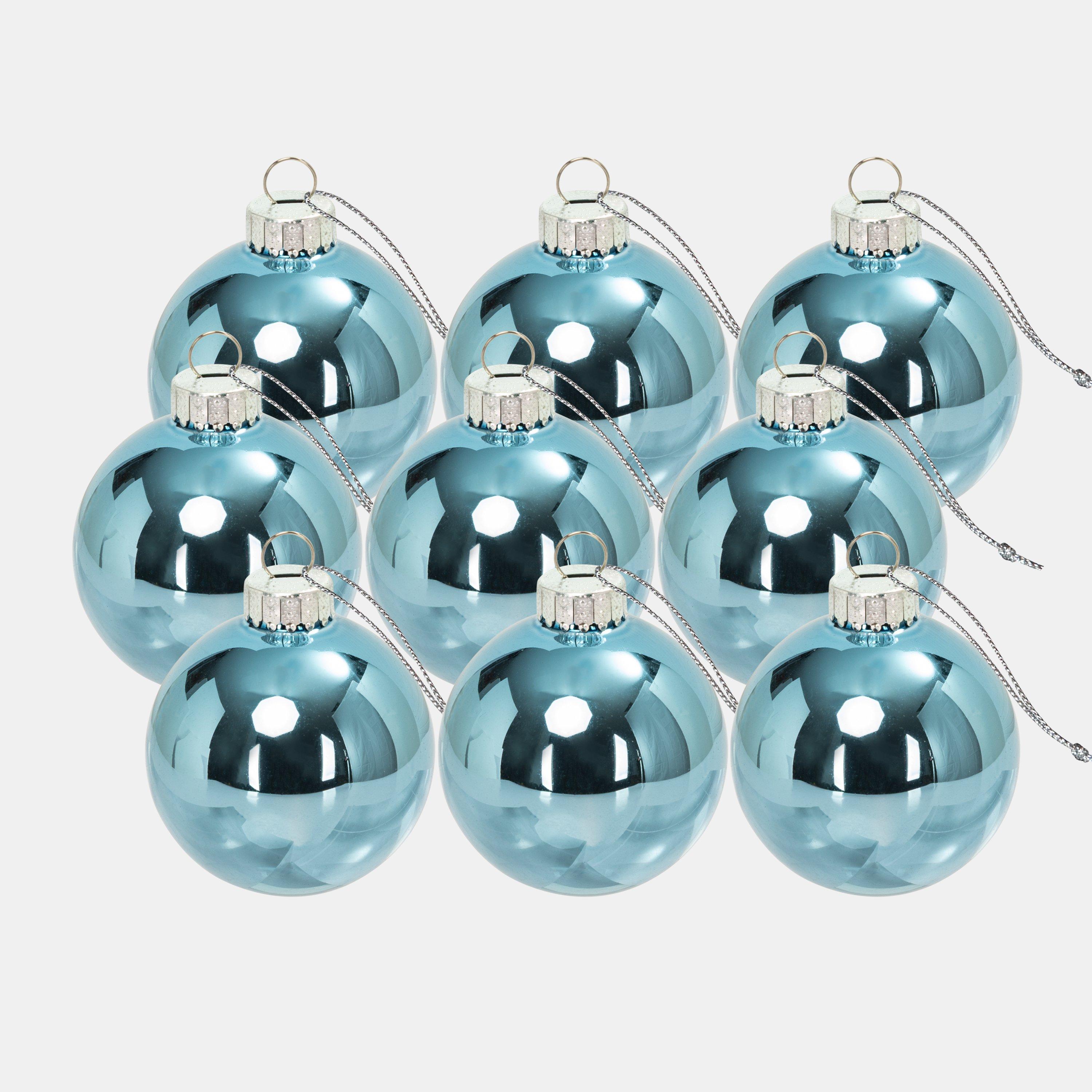 Blue - The Spirit Of Christmas - 9pk 60mm Glass Bauble Multicolor - 2