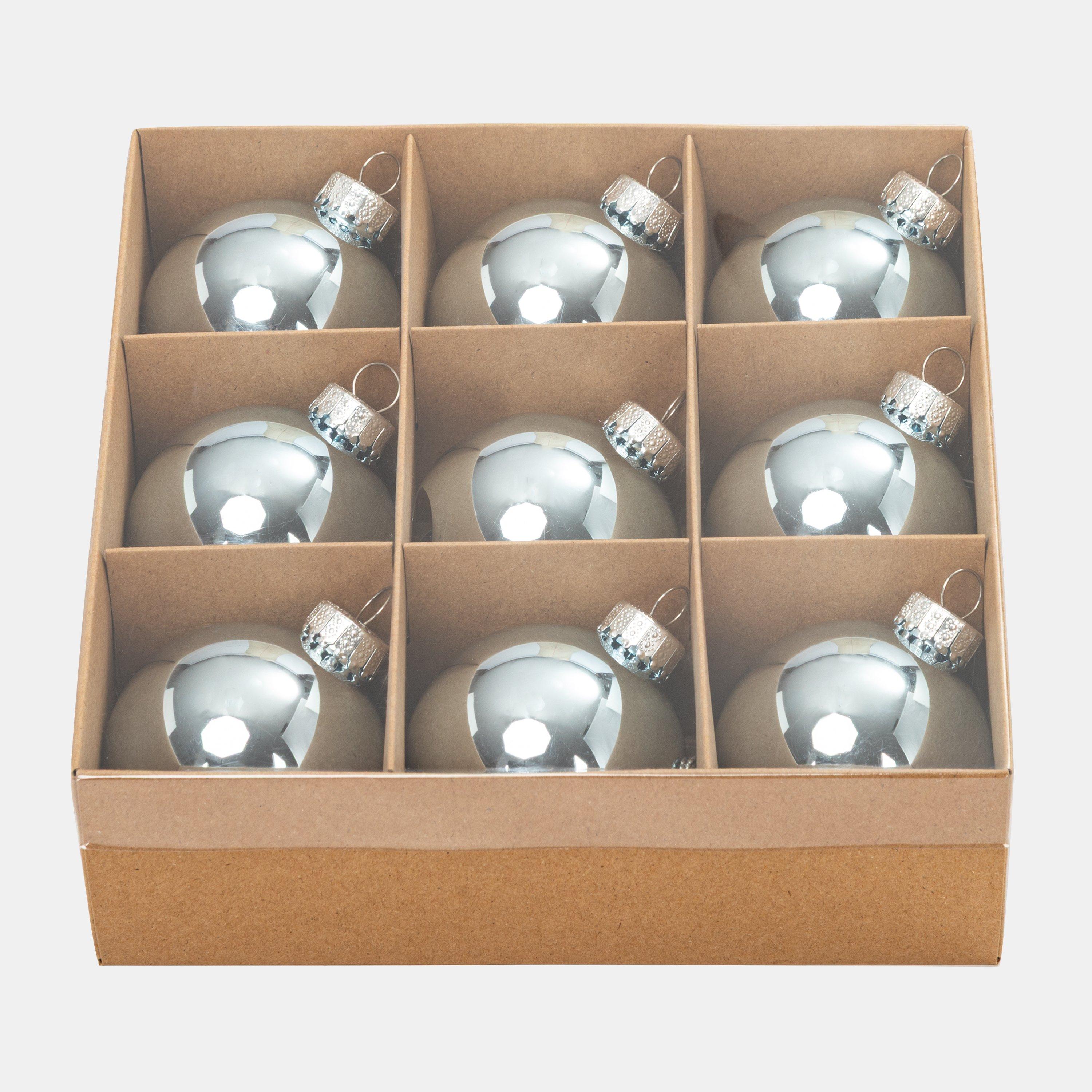 Light Blue - The Spirit Of Christmas - 9pk 60mm Glass Bauble Multicolor - 3