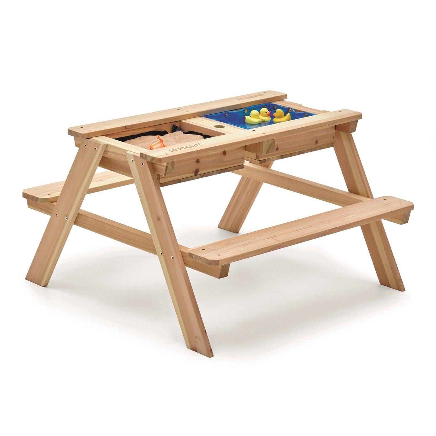 Natural - Plum Play - Plum Surfside Wooden Sand & Water Picnic Table - 1