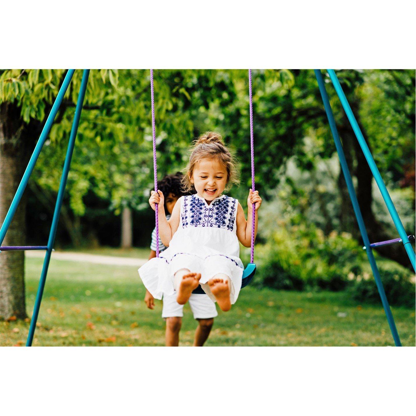 Blue/Purple - Plum Play - Single Swing Set - Purple/Teal - 2