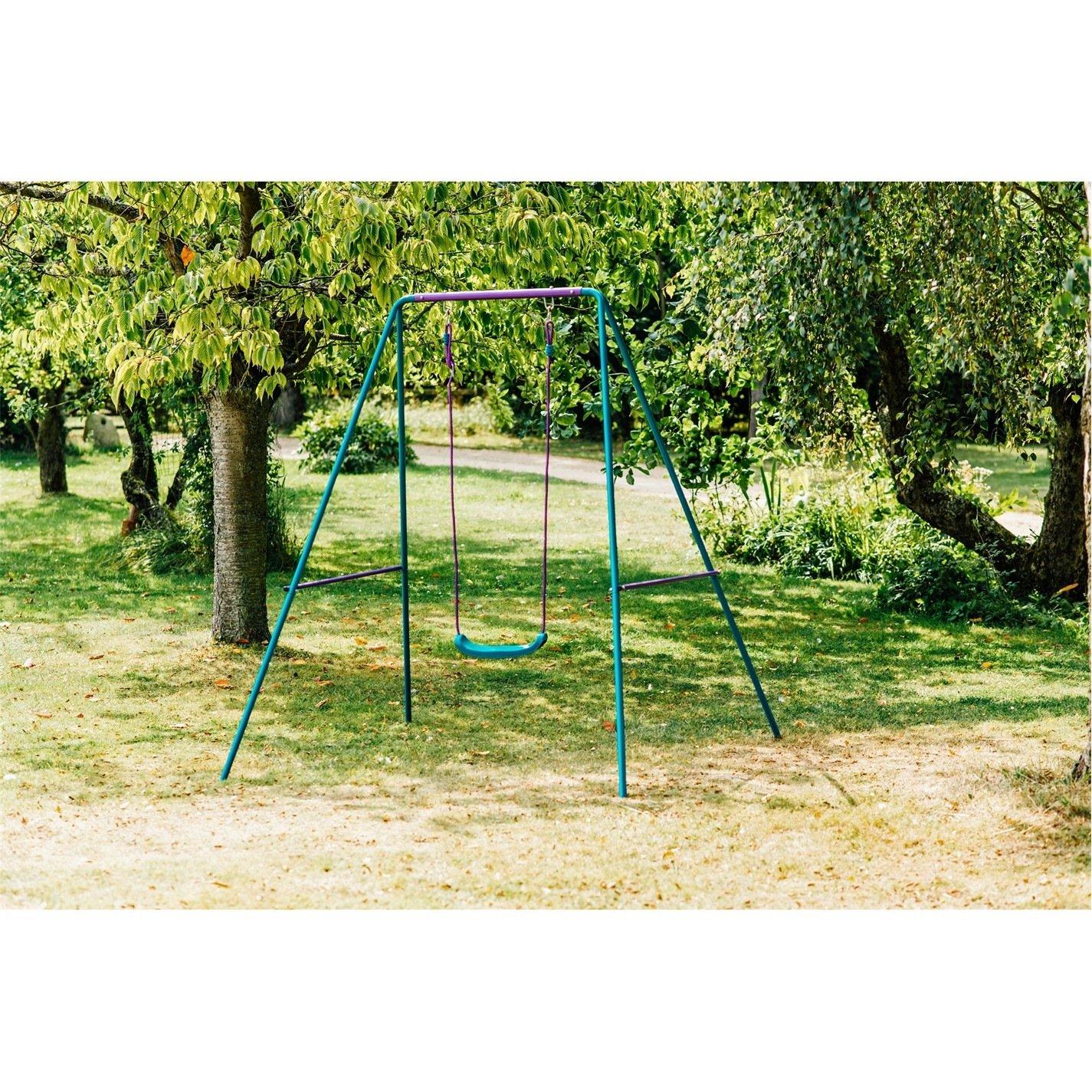 Blue/Purple - Plum Play - Single Swing Set - Purple/Teal - 4