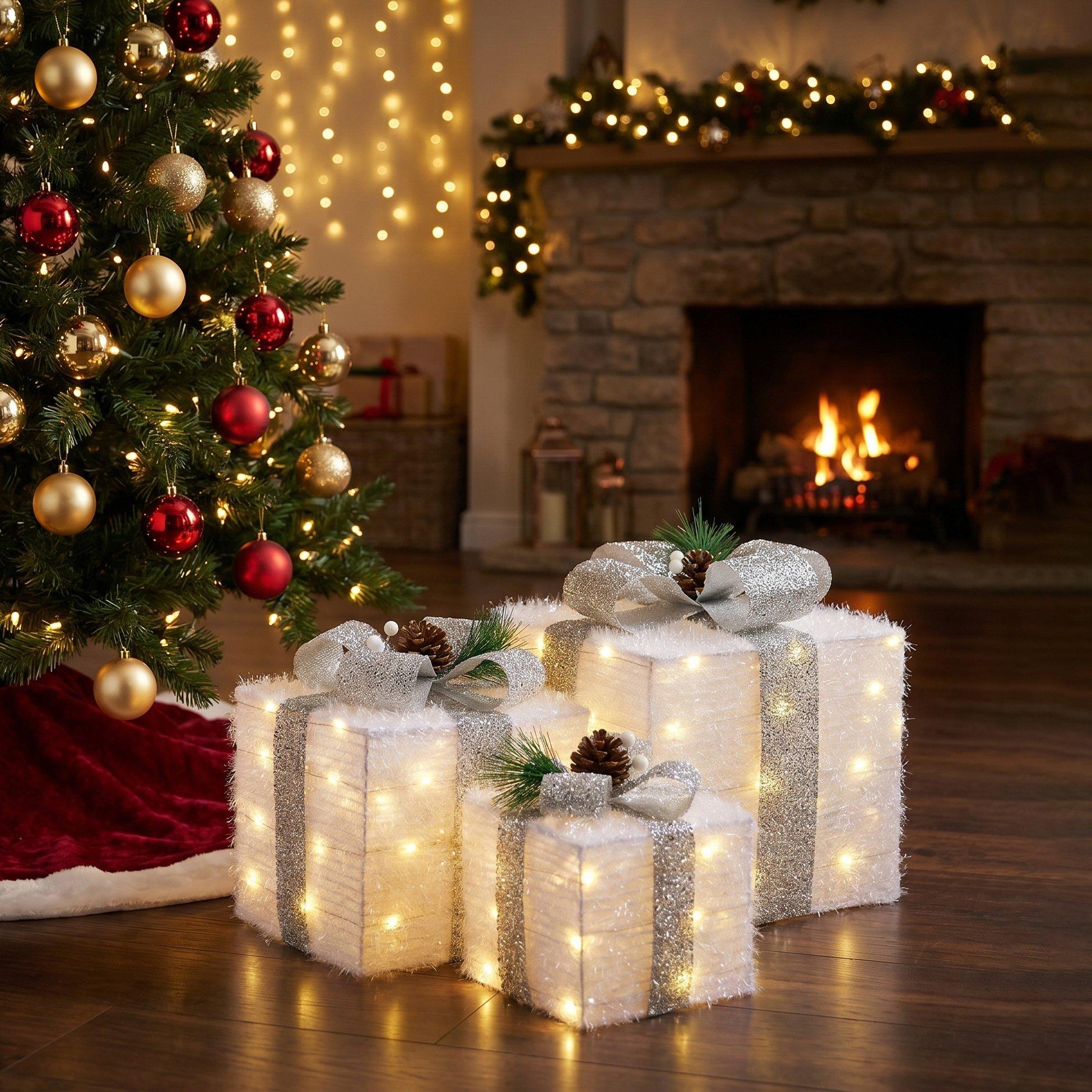 White - The Spirit Of Christmas - 3 piece LED Parcels - 1