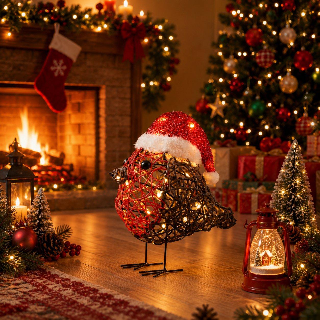 Robin - The Spirit Of Christmas - Rattan Robin Decoration - 1