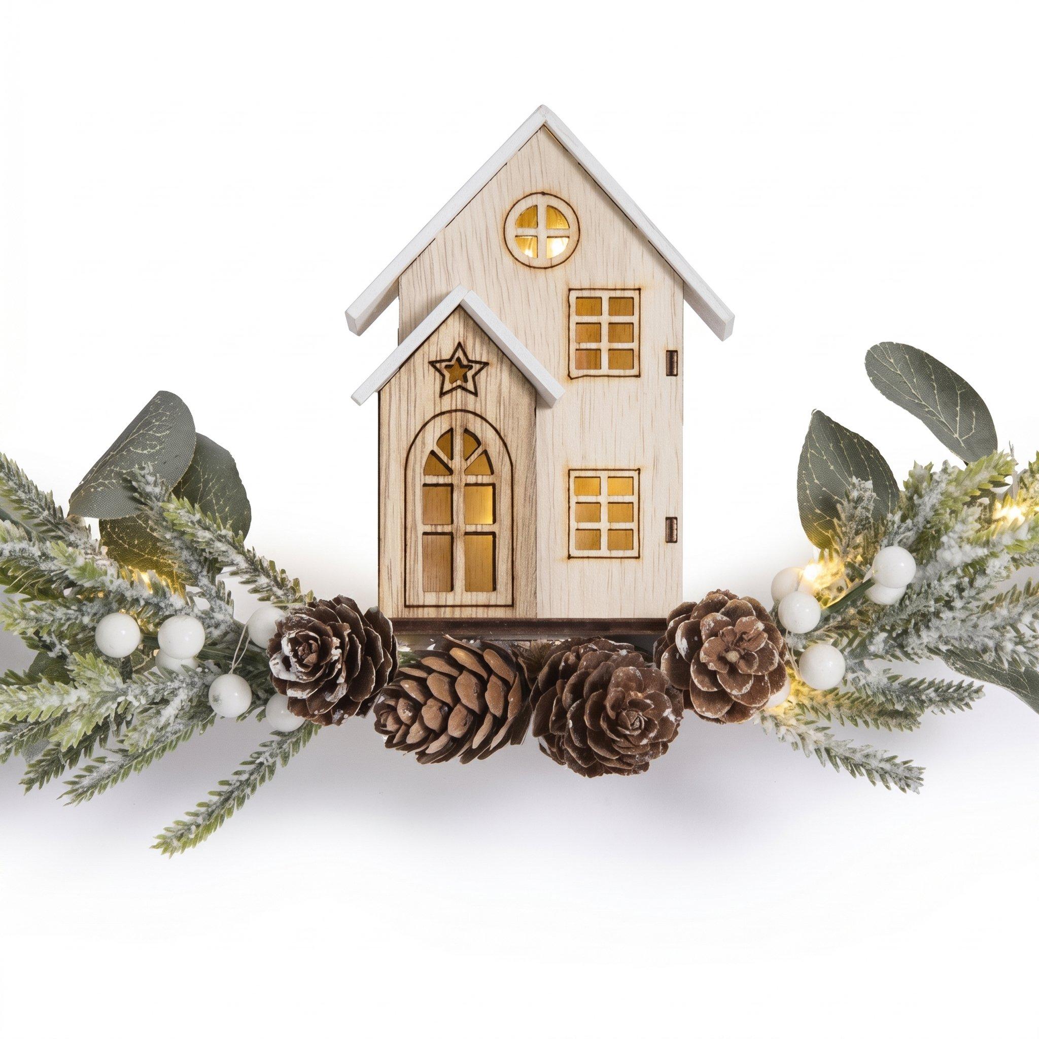 Warm White - The Spirit Of Christmas - 30cm LED Hanging House Decoration - 3