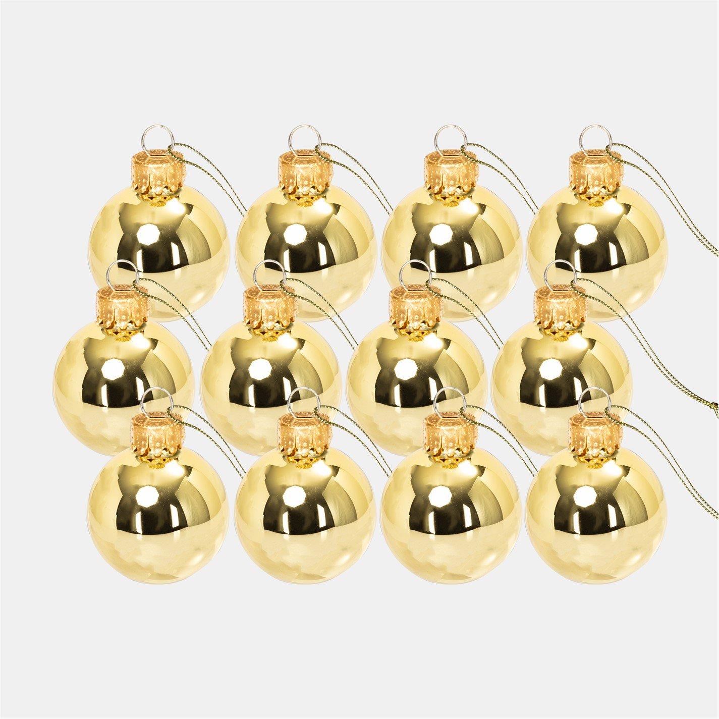 Golden - The Spirit Of Christmas - 12pk 35mm Glass Bauble 99 one size - 1